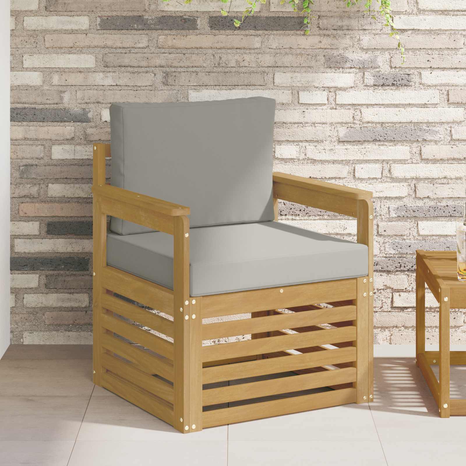 2 Stück Outdoor-Sofagarnitur Polyester Weiß und Hellgrau