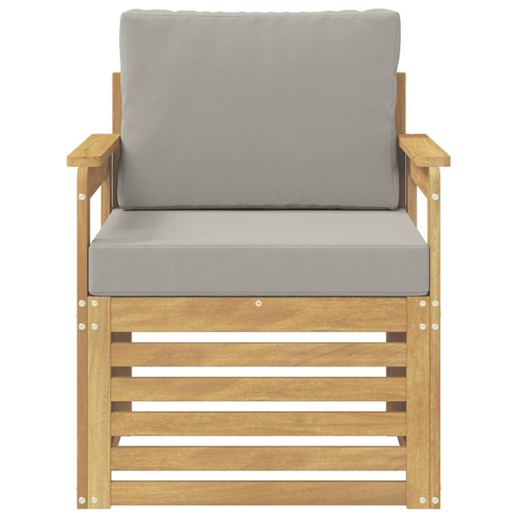 2 Stück Outdoor-Sofagarnitur Polyester Weiß und Hellgrau