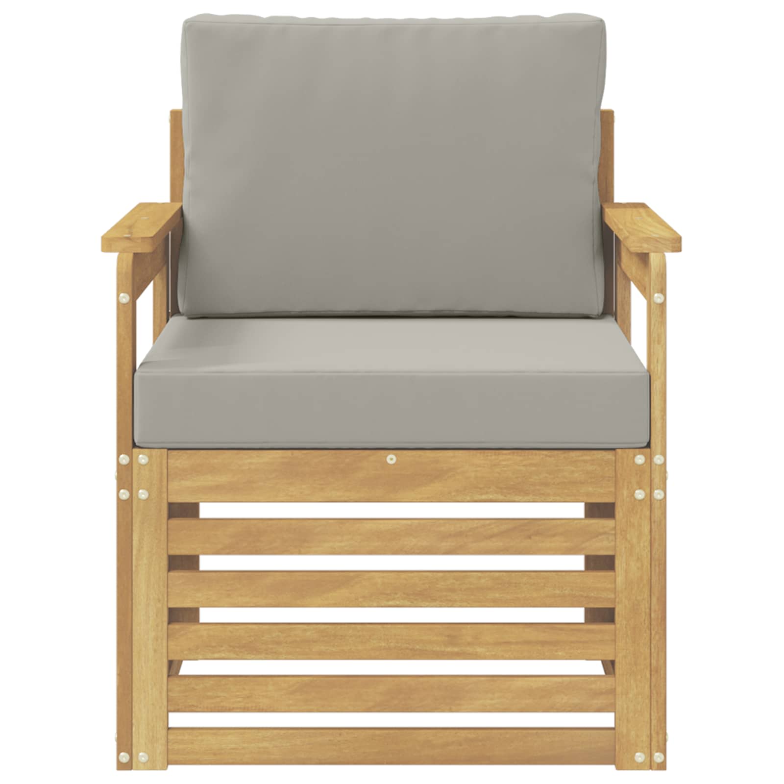2 Stück Outdoor-Sofagarnitur Polyester Weiß und Hellgrau