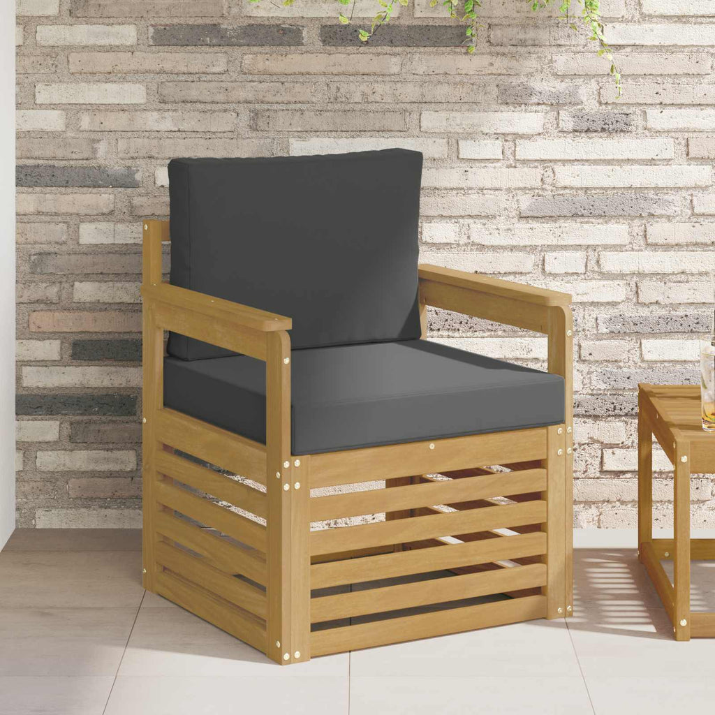 2 Stück Outdoor-Sofagarnitur Polyester Weiß und Anthrazit