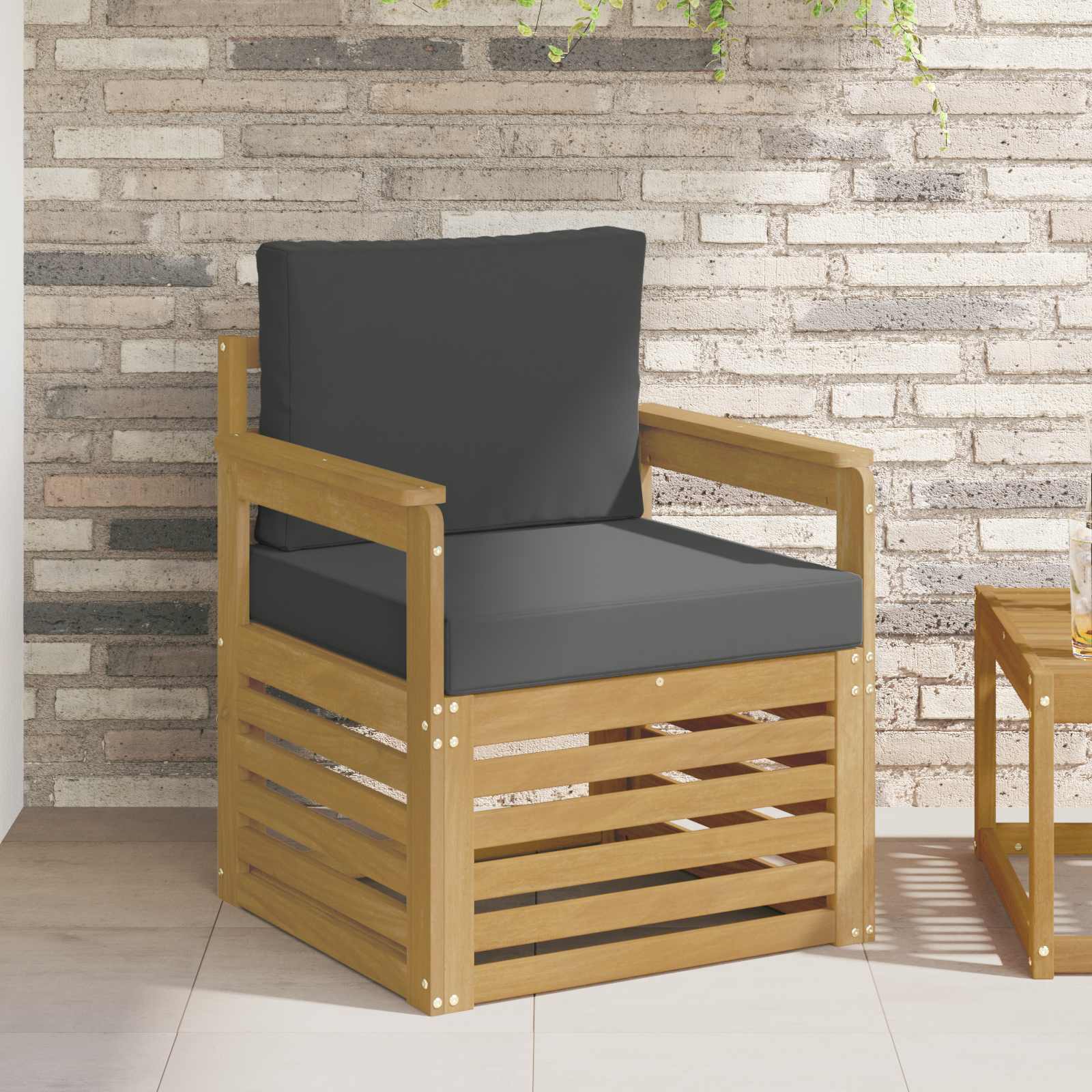 2 Stück Outdoor-Sofagarnitur Polyester Weiß und Anthrazit
