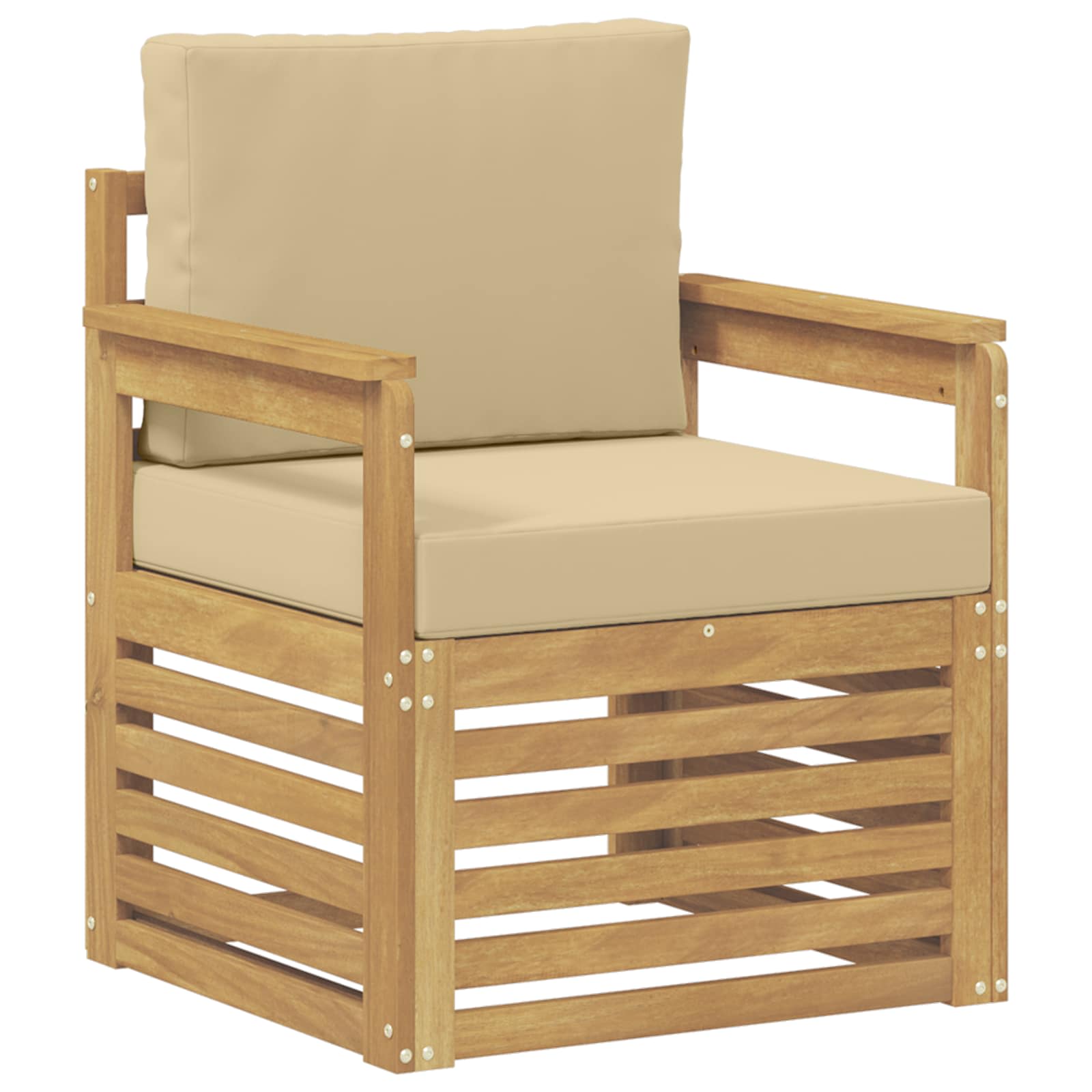 2 Stück Outdoor-Sofagarnitur Polyester Weiß und Beige