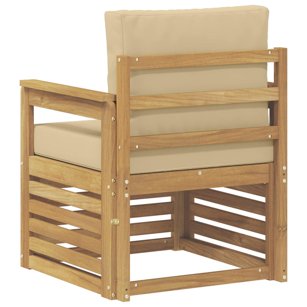 2 Stück Outdoor-Sofagarnitur Polyester Weiß und Beige