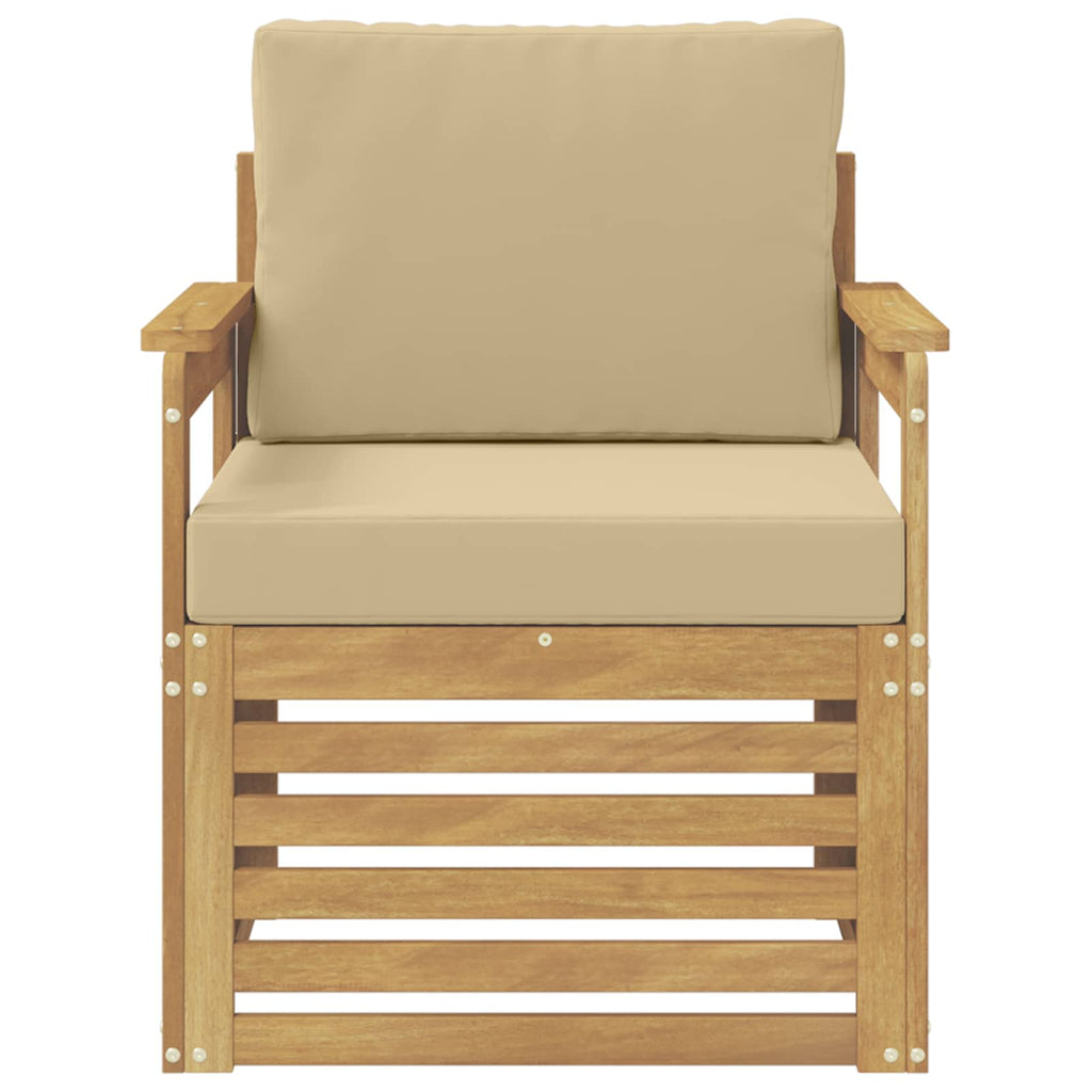 2 Stück Outdoor-Sofagarnitur Polyester Weiß und Beige