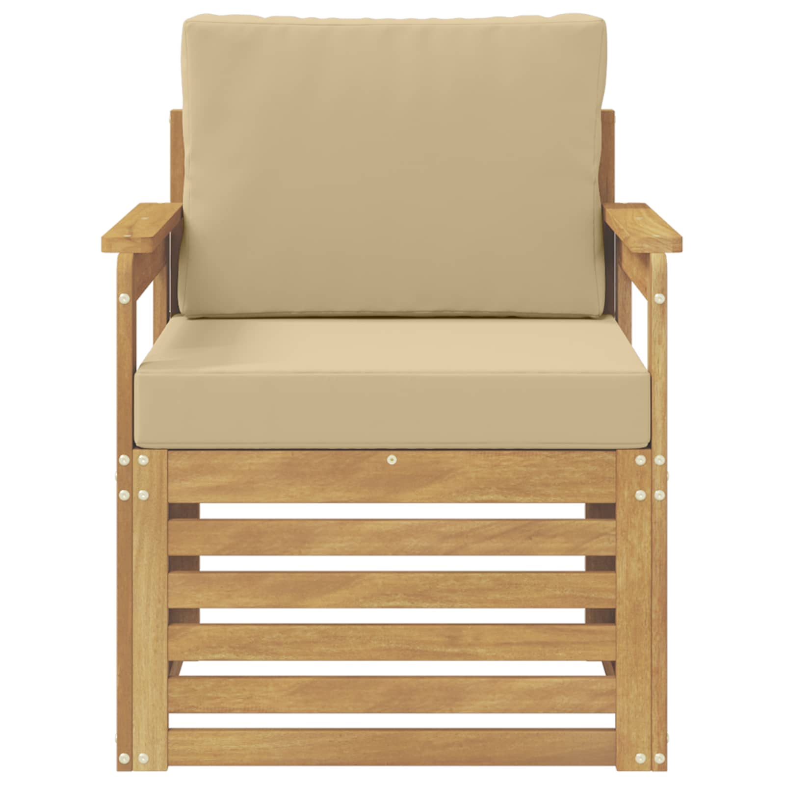2 Stück Outdoor-Sofagarnitur Polyester Weiß und Beige