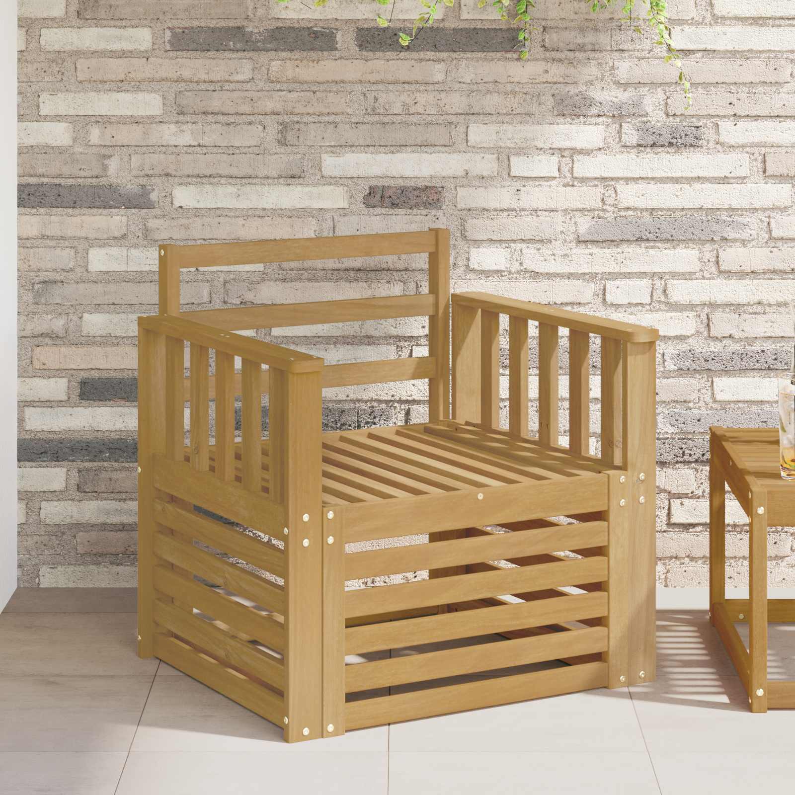 2 Stück Outdoor-Sofagarnitur Massivholz Akazie Weiß