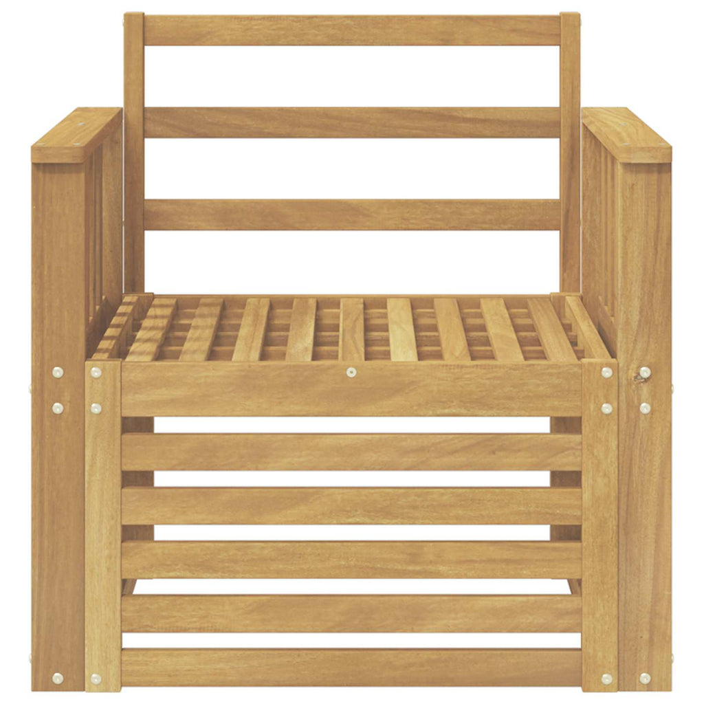 2 Stück Outdoor-Sofagarnitur Massivholz Akazie Weiß