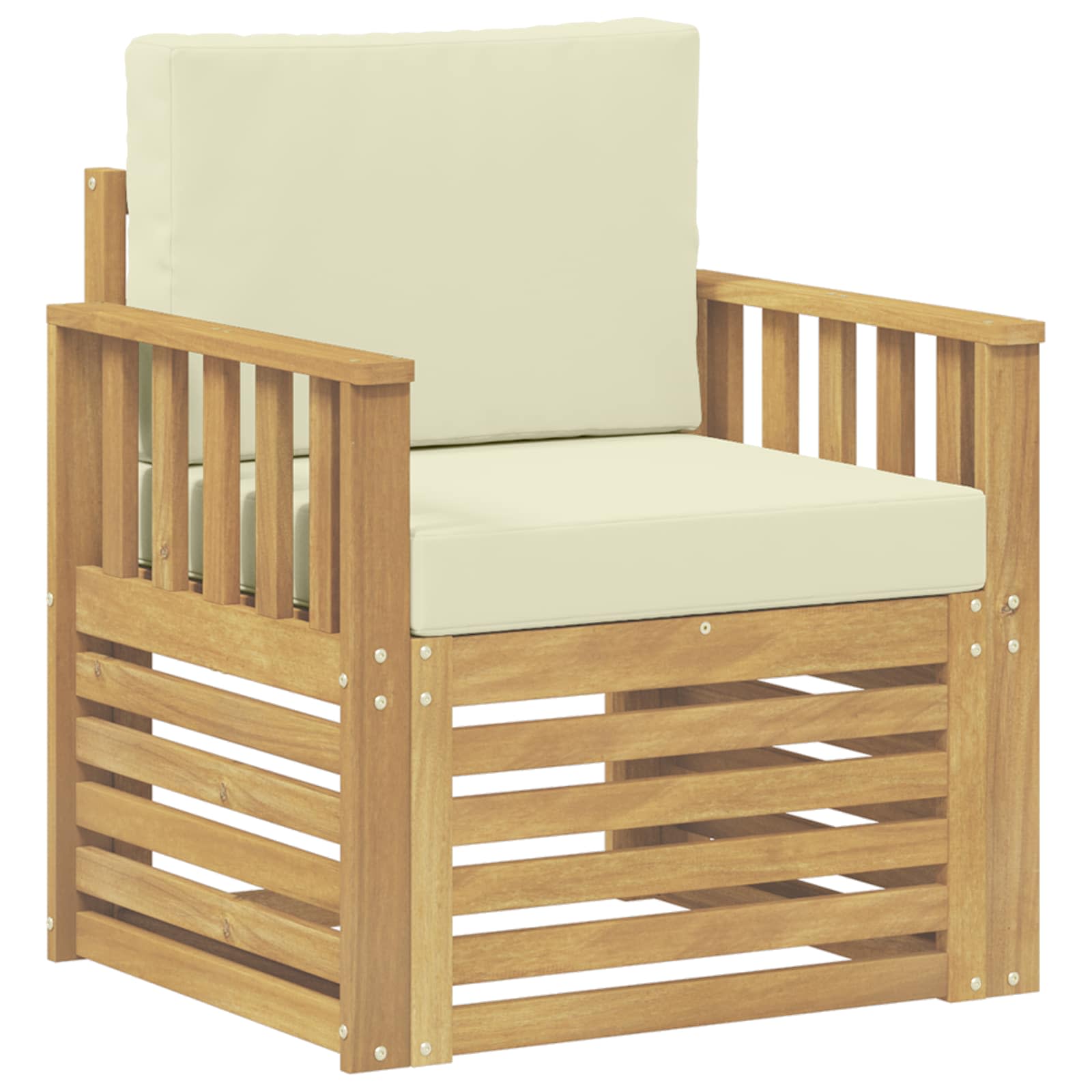 2 Stück Outdoor-Sofagarnitur Polyester Weiß und Creme