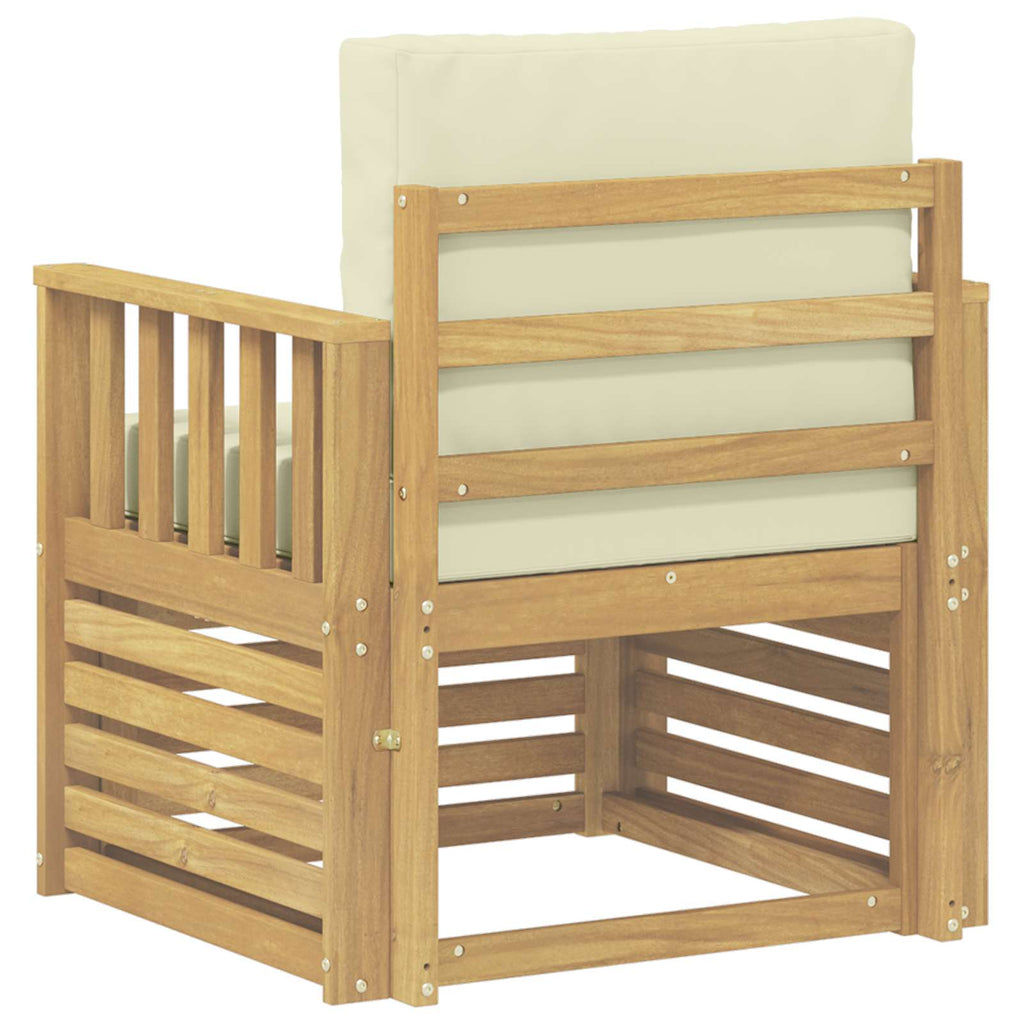 2 Stück Outdoor-Sofagarnitur Polyester Weiß und Creme