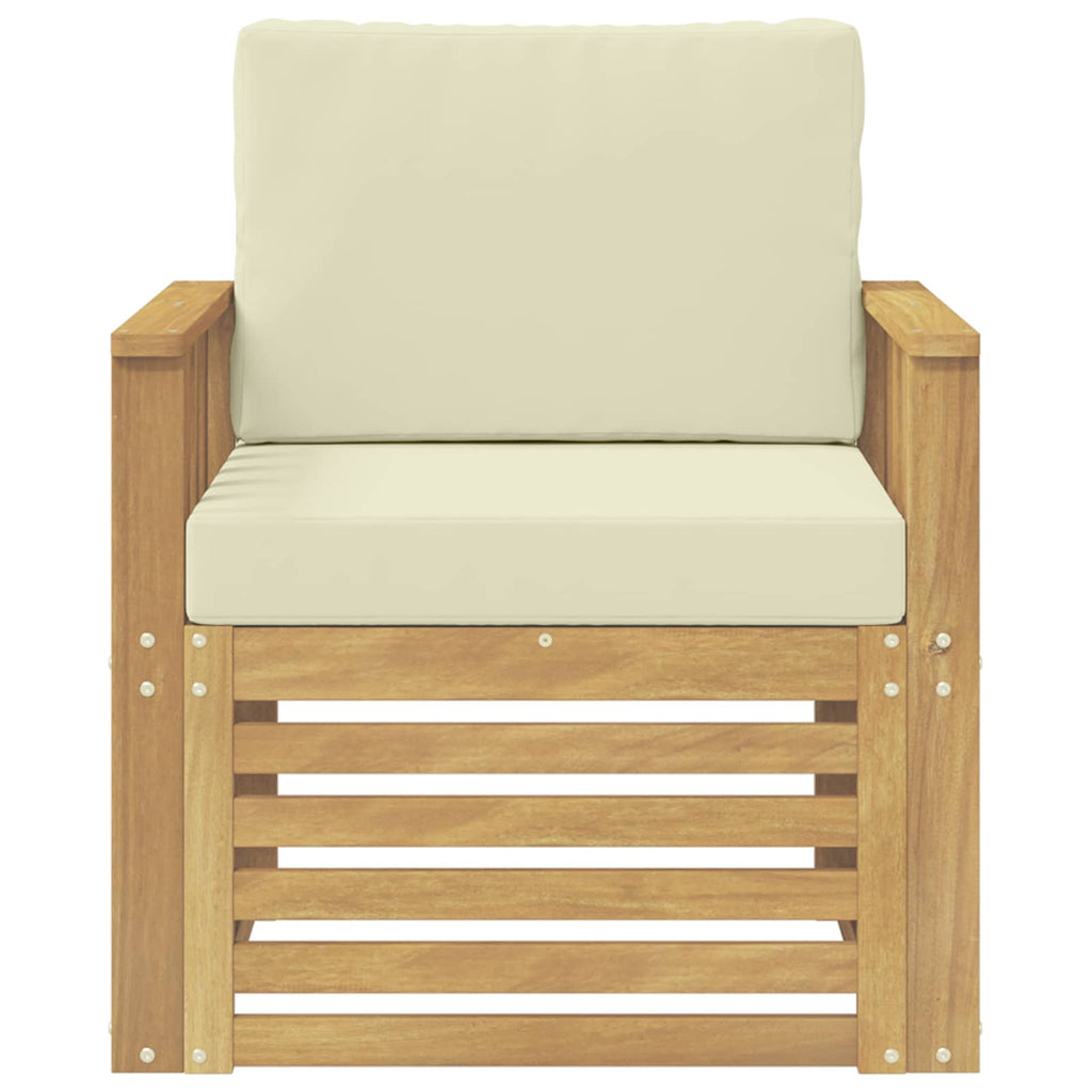 2 Stück Outdoor-Sofagarnitur Polyester Weiß und Creme