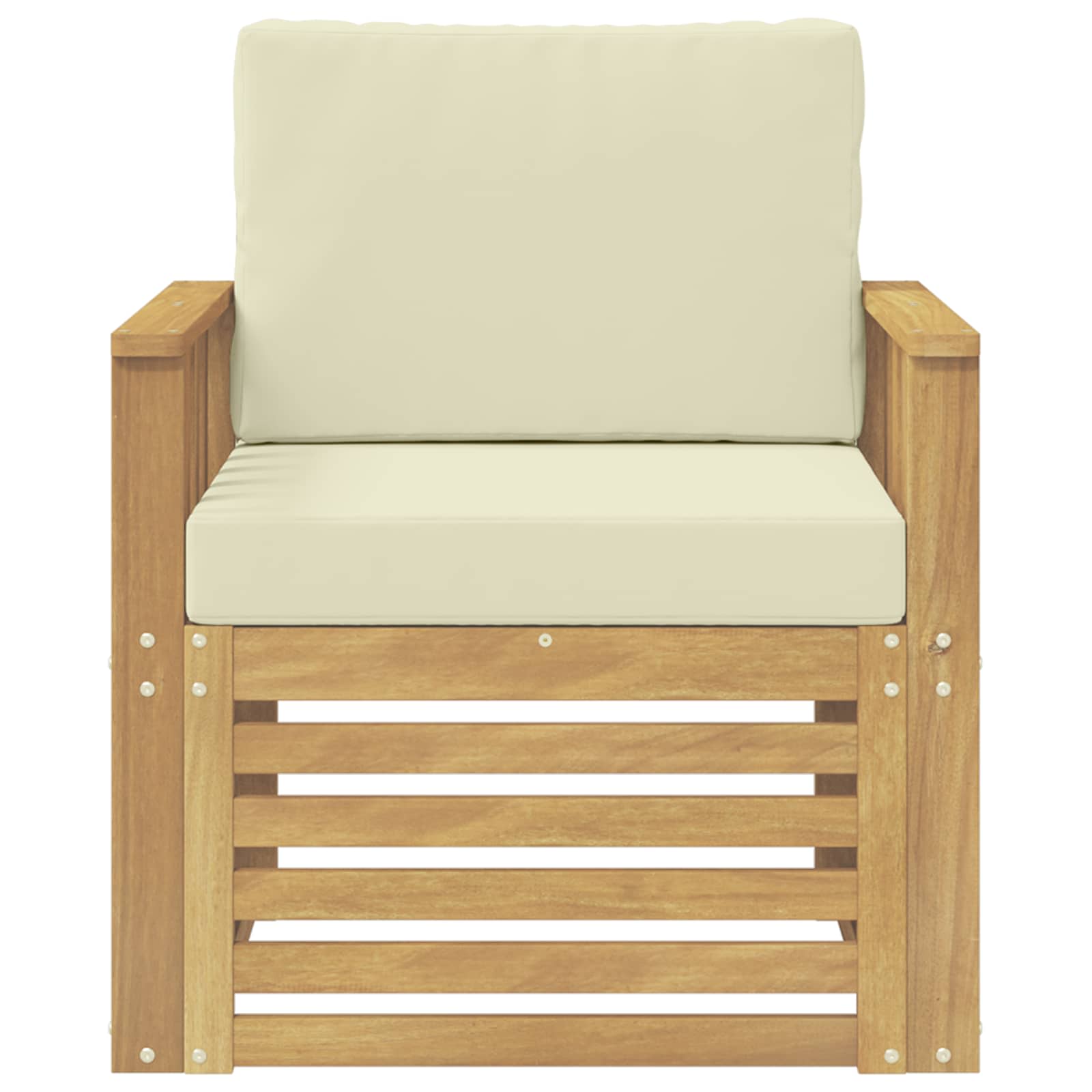 2 Stück Outdoor-Sofagarnitur Polyester Weiß und Creme