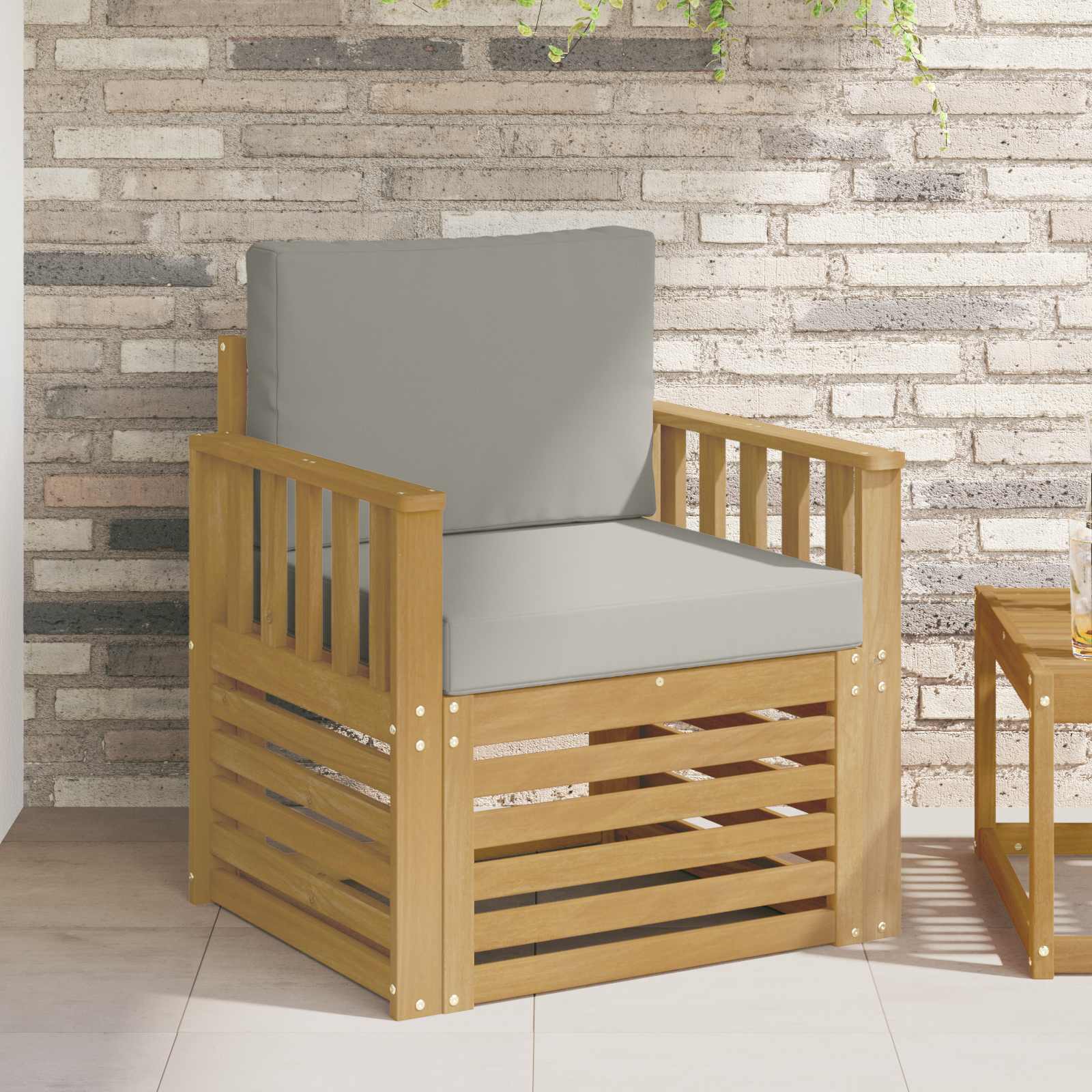 2 Stück Outdoor-Sofagarnitur Polyester Weiß und Hellgrau