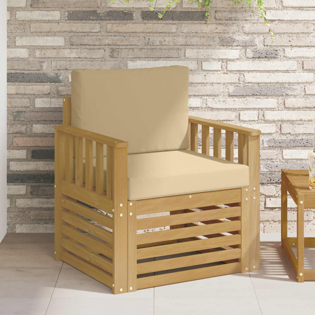 2 Stück Outdoor-Sofagarnitur Polyester Weiß und Beige