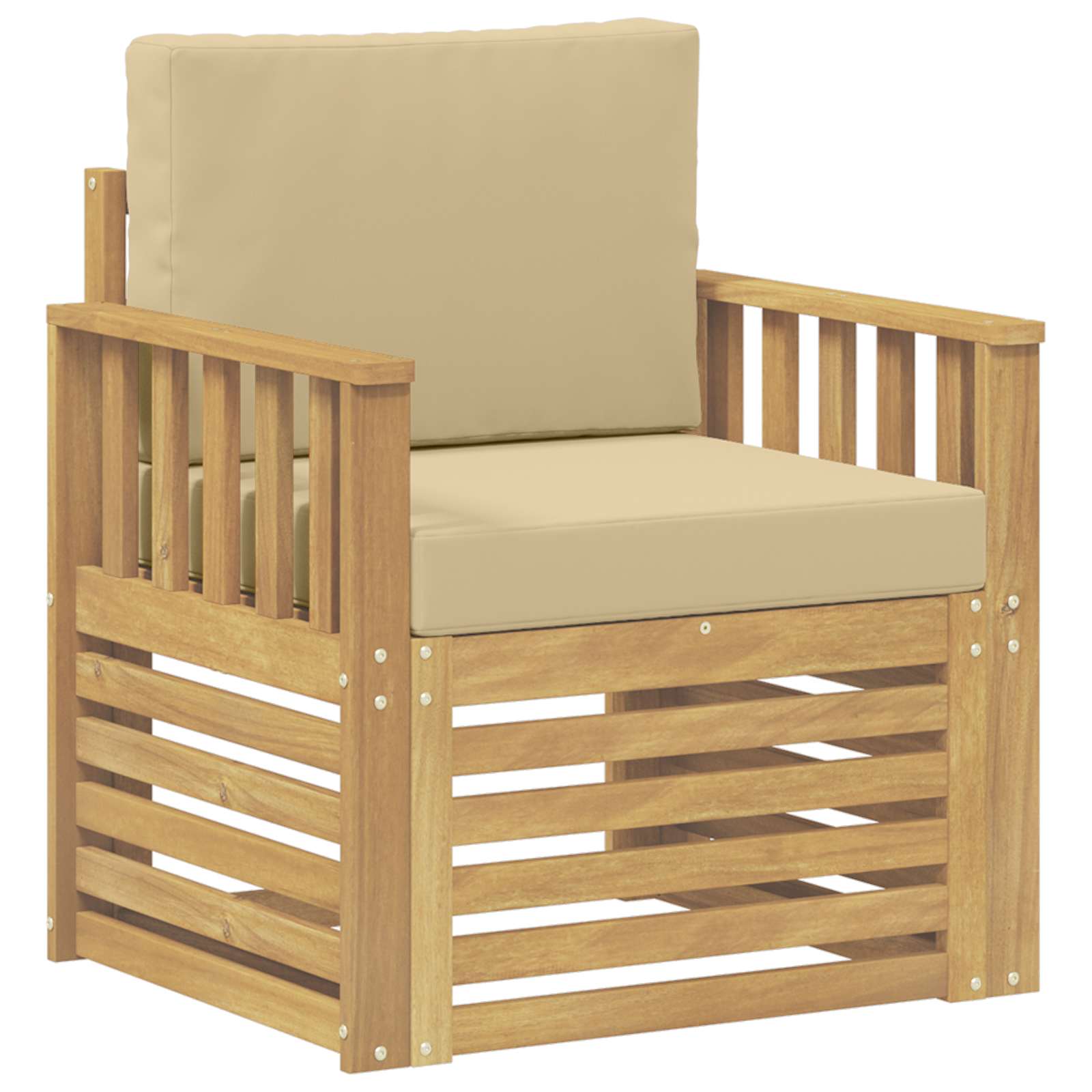 2 Stück Outdoor-Sofagarnitur Polyester Weiß und Beige
