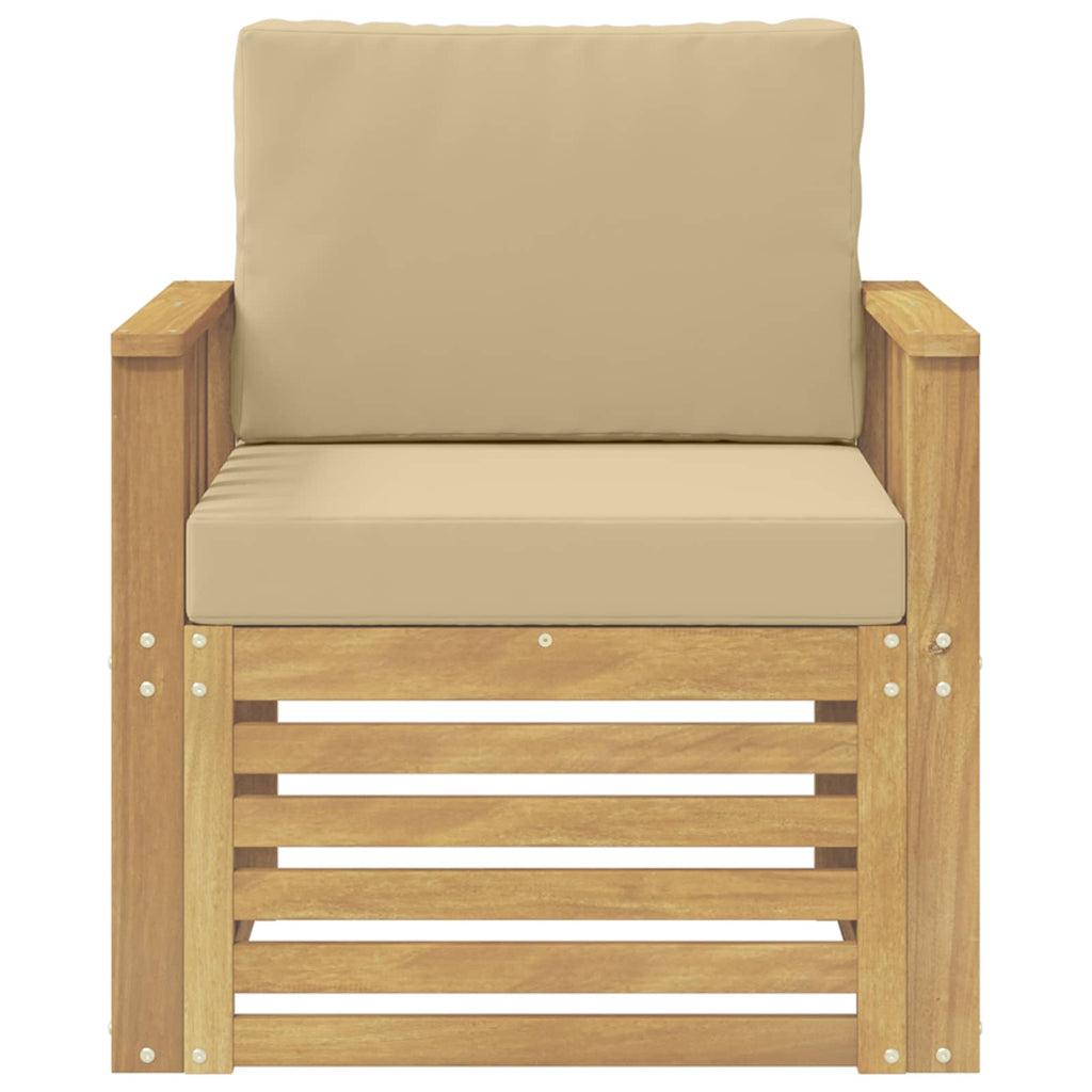 2 Stück Outdoor-Sofagarnitur Polyester Weiß und Beige