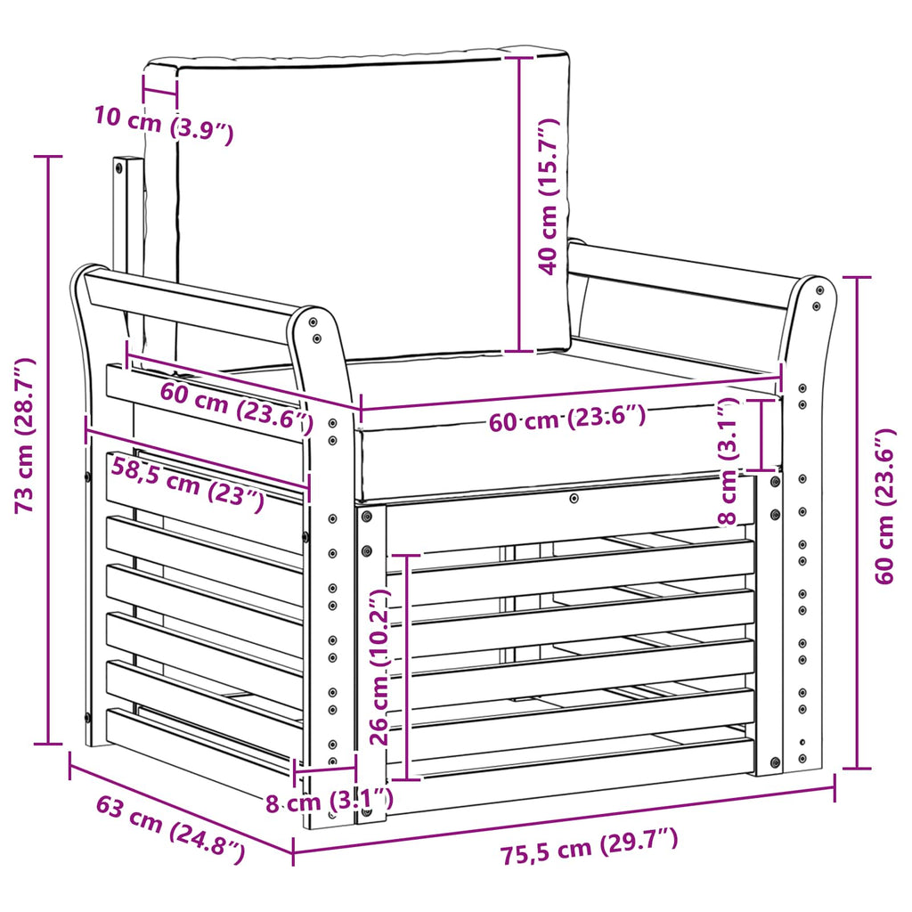 Outdoor-Sofagarnitur Polyester Weiß