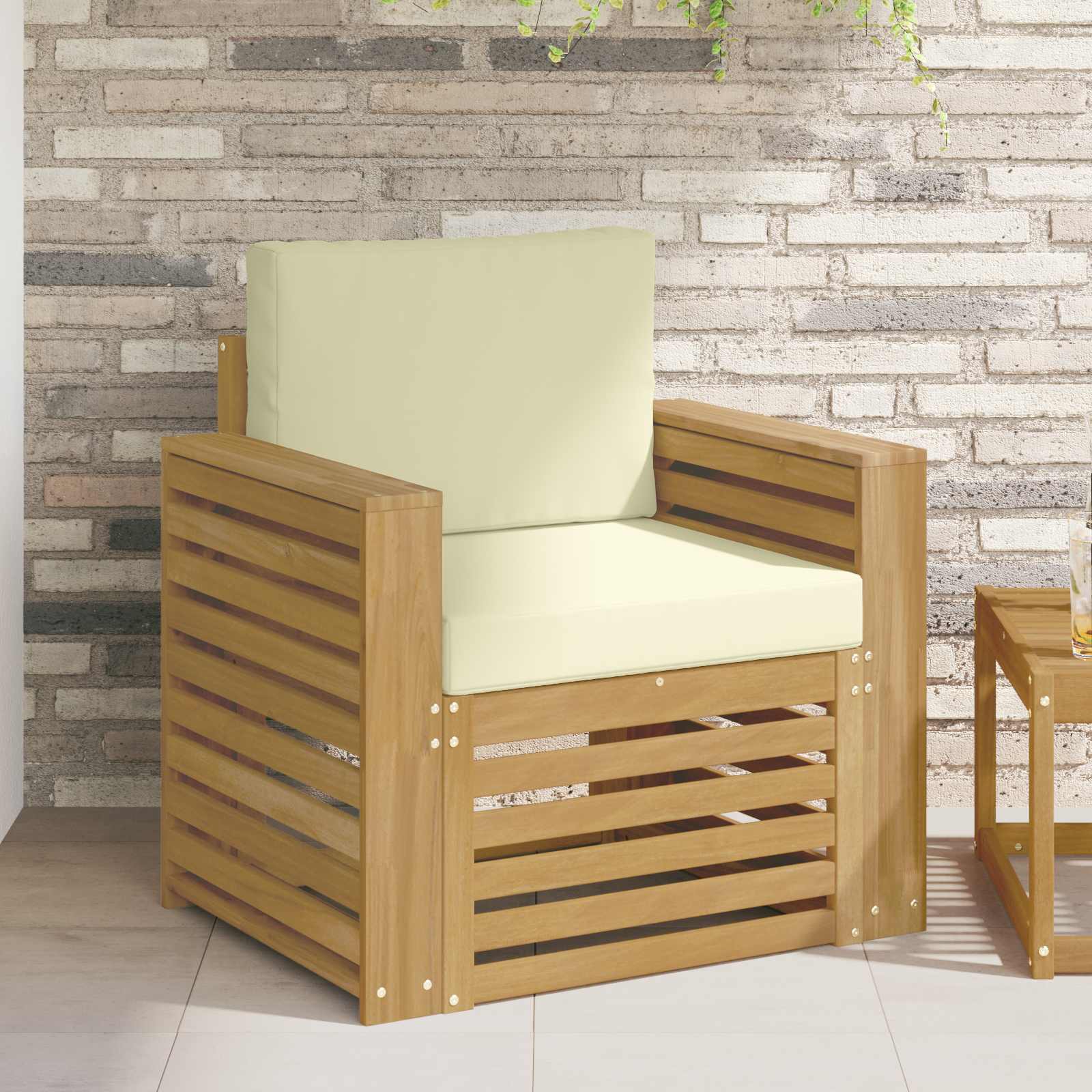 Outdoor-Sofagarnitur Polyester Weiß