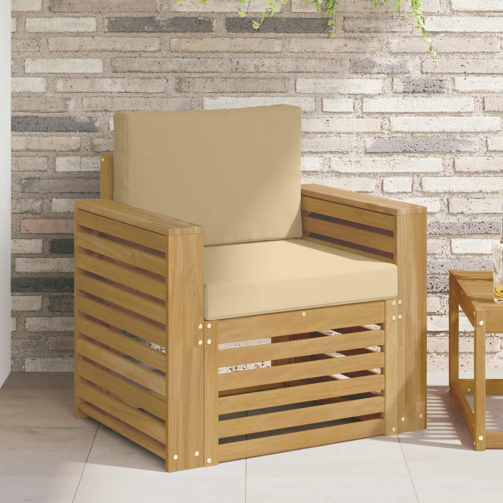 Outdoor-Sofagarnitur Polyester Weiß