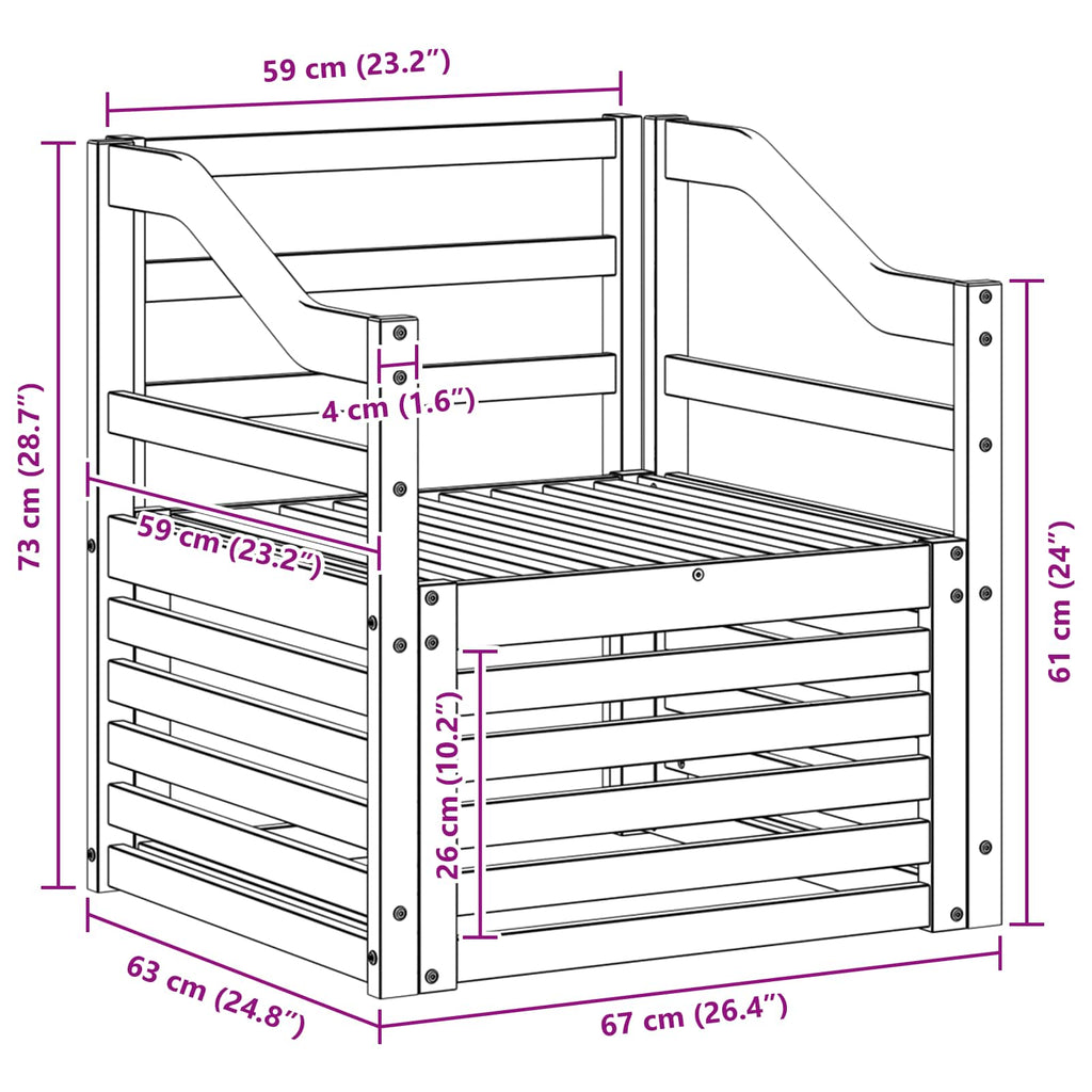 Outdoor-Sofa Massivholz Akazie Weiß