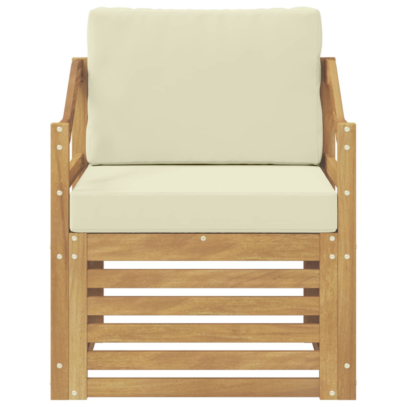 Outdoor-Sofa Polyester Weiß und Creme