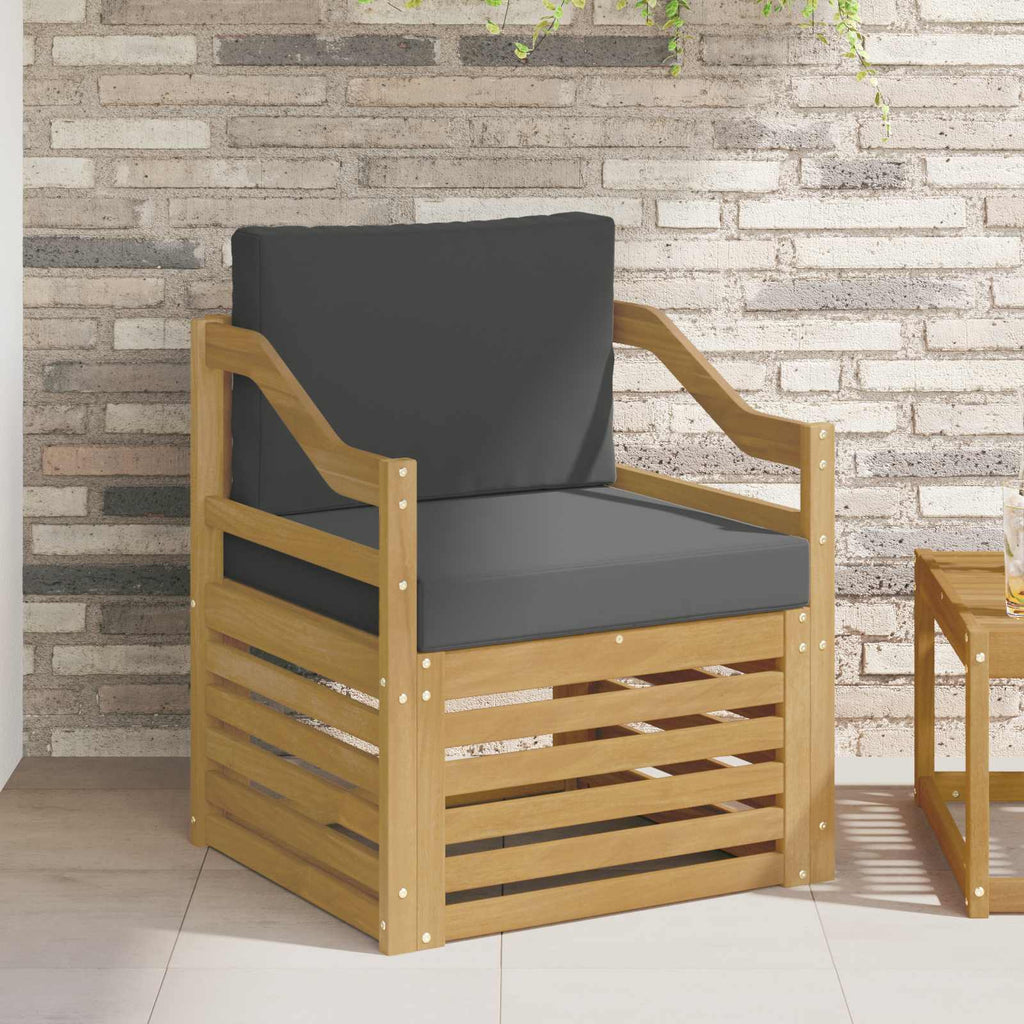 Outdoor-Sofa Polyester Weiß und Anthrazit