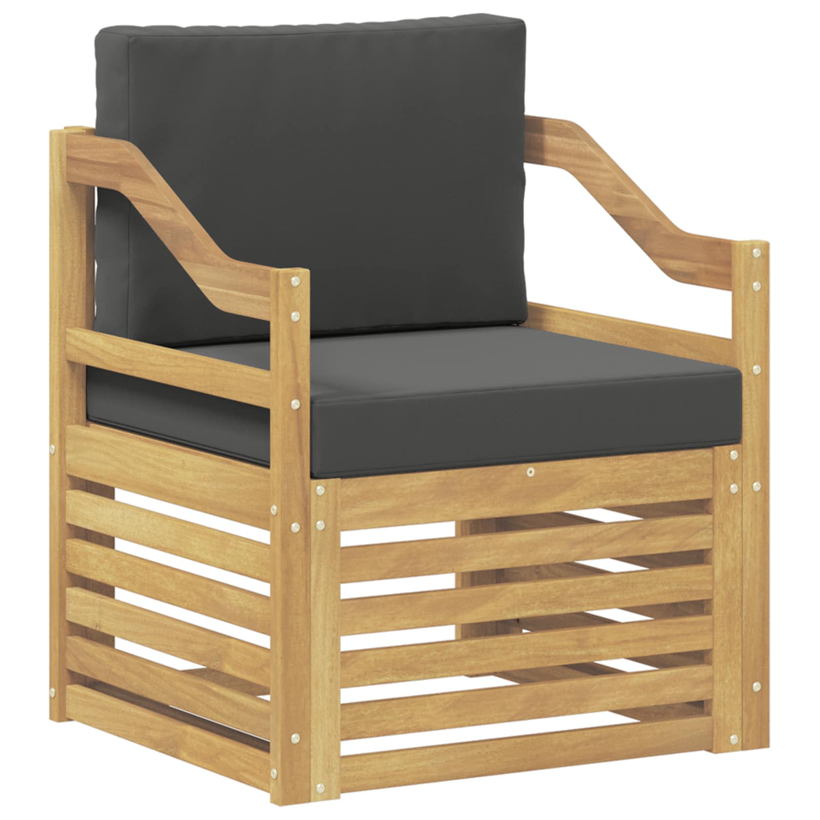 Outdoor-Sofa Polyester Weiß und Anthrazit