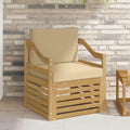 Outdoor-Sofa Polyester Weiß und Beige
