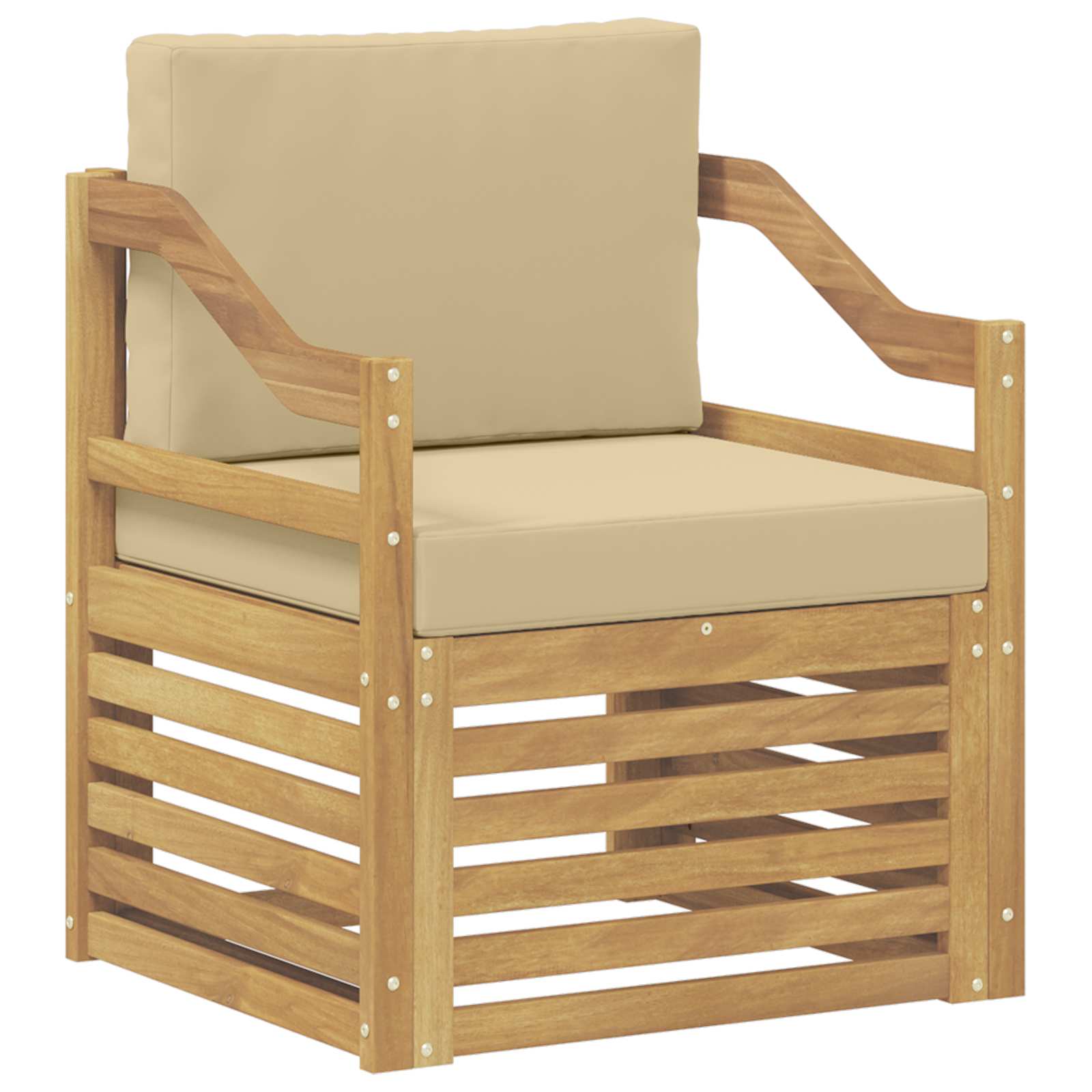 Outdoor-Sofa Polyester Weiß und Beige