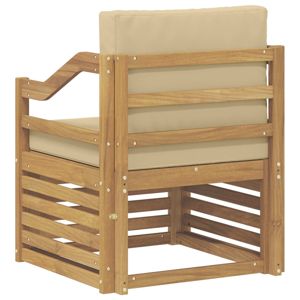 Outdoor-Sofa Polyester Weiß und Beige