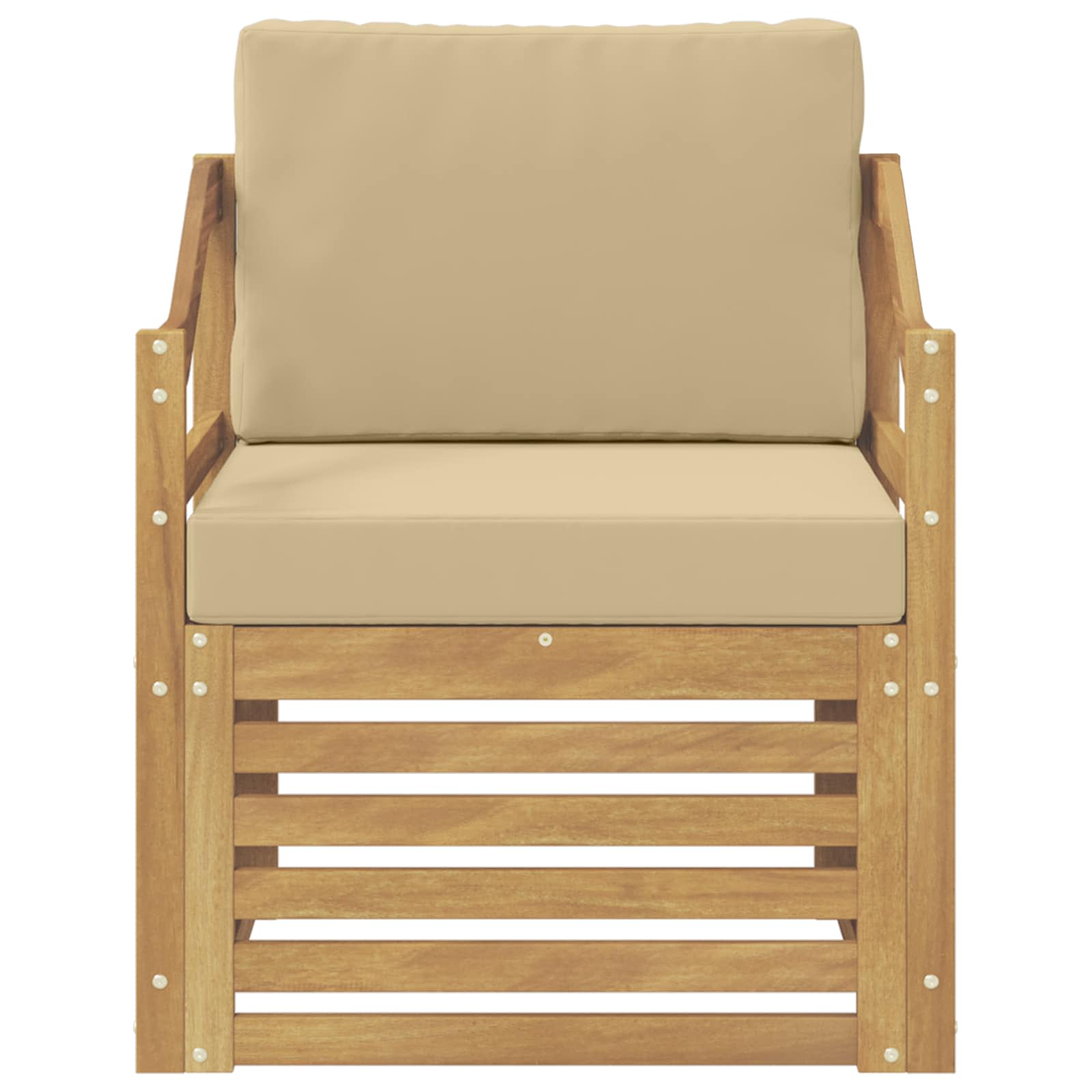 Outdoor-Sofa Polyester Weiß und Beige