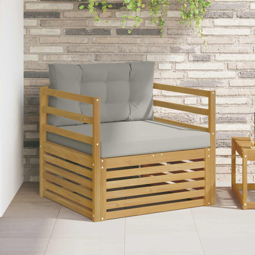 Outdoor-Sofa Weiß und Hellgrau