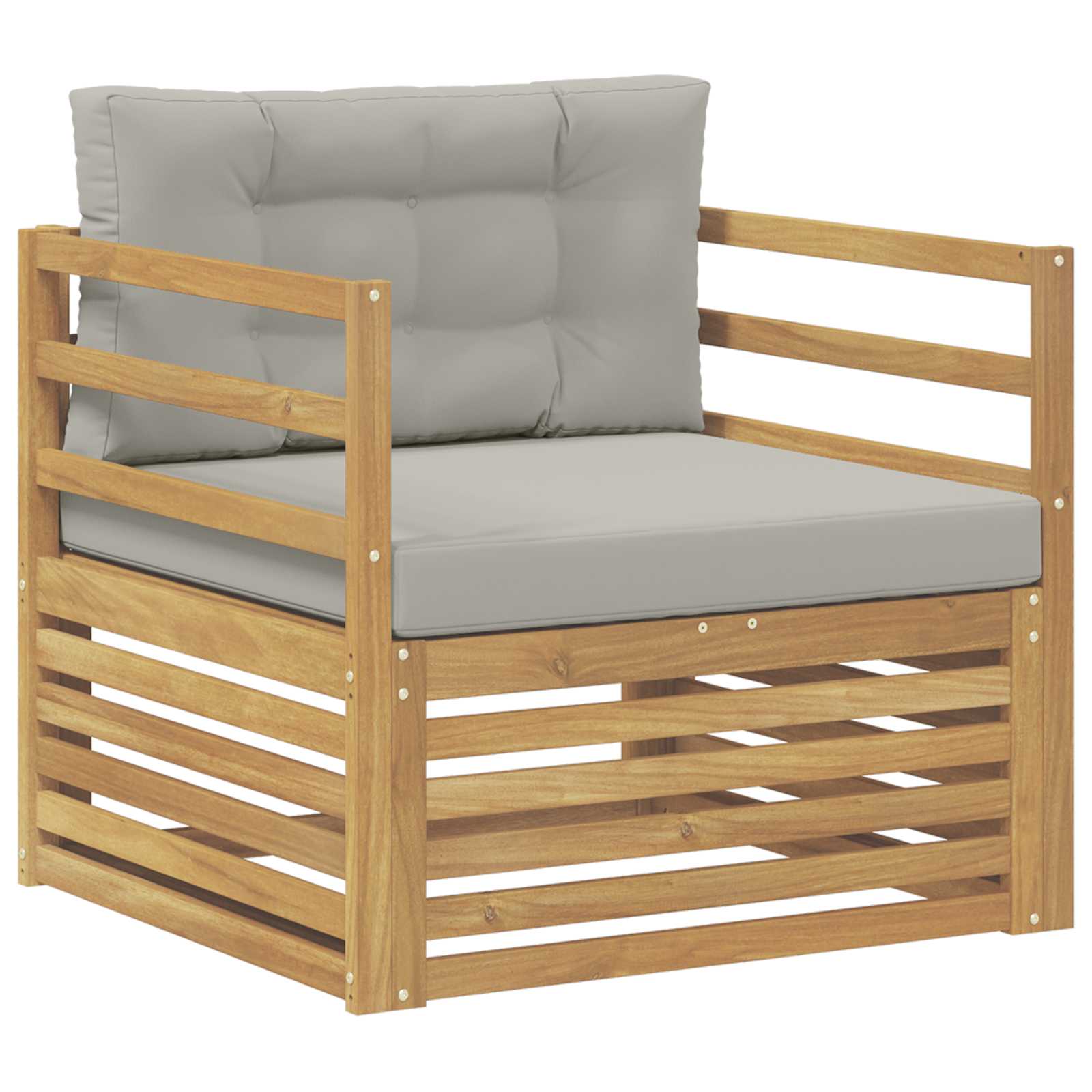 Outdoor-Sofa Weiß und Hellgrau