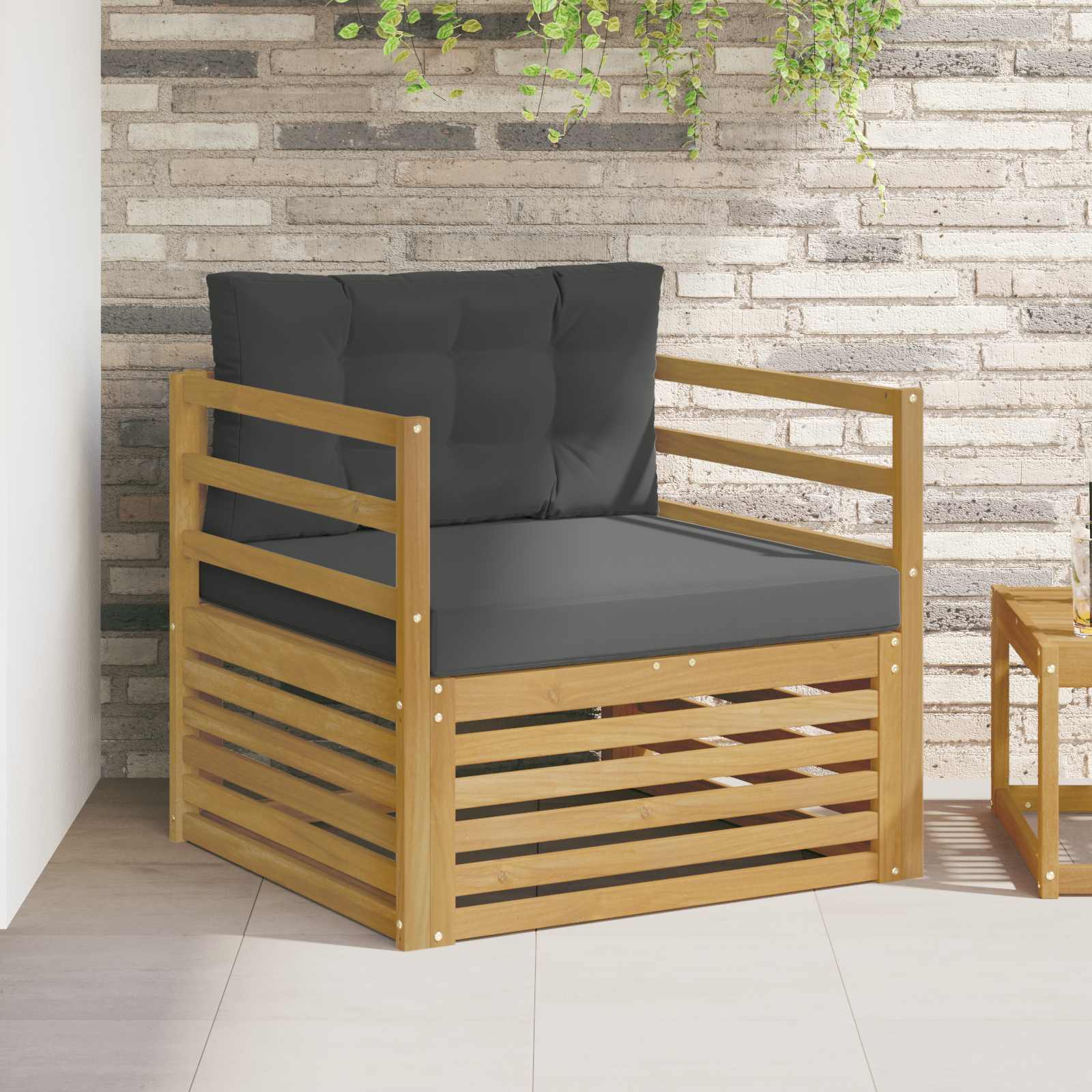 Outdoor-Sofa Weiß und Anthrazit