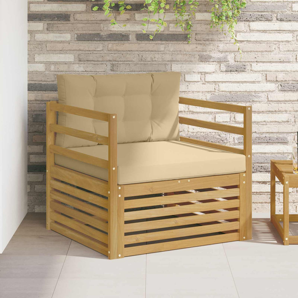 Outdoor-Sofa Weiß und Beige