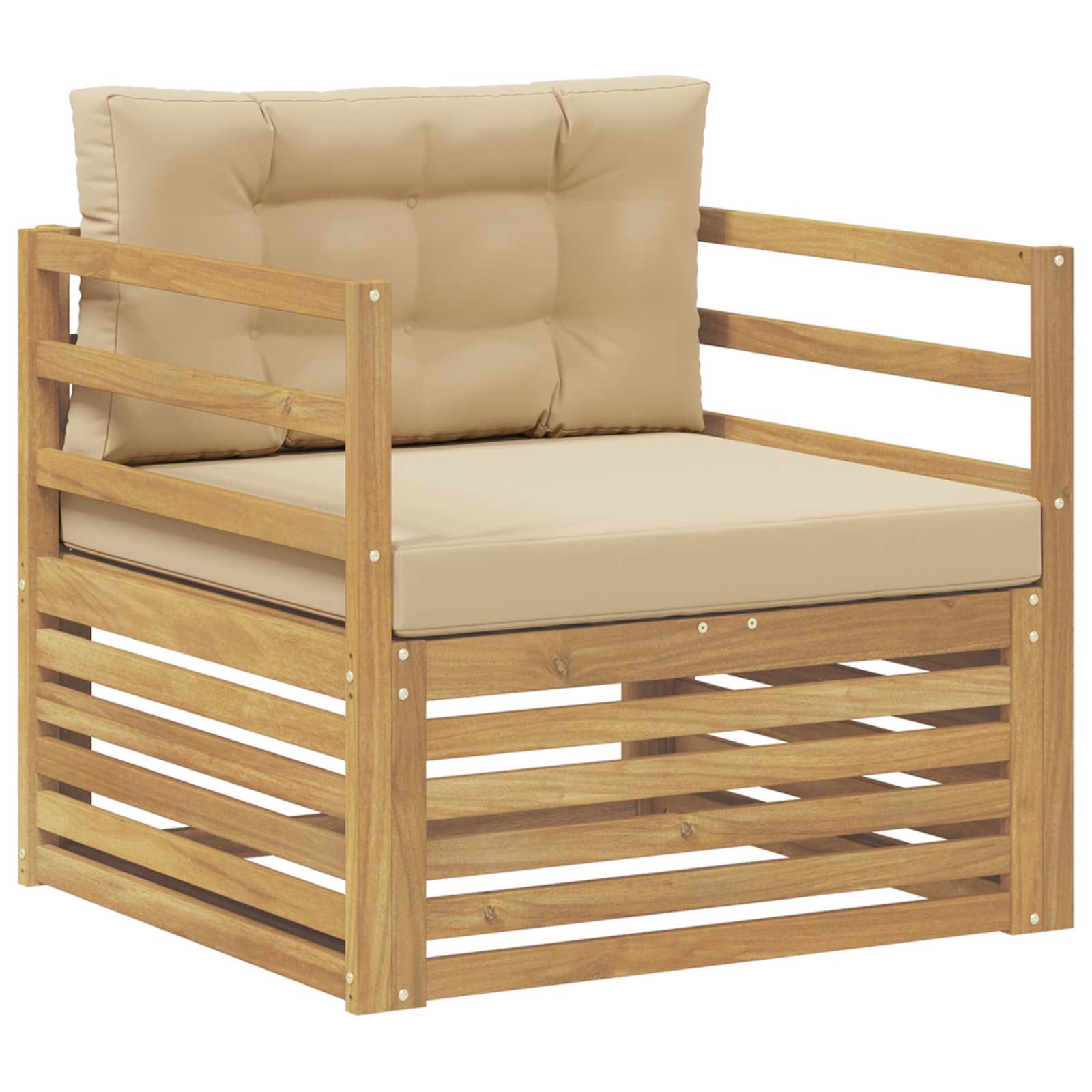 Outdoor-Sofa Weiß und Beige