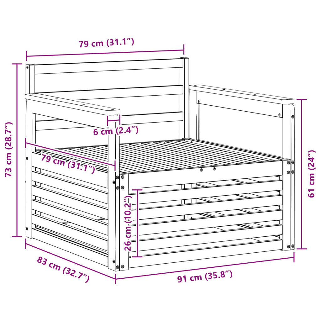 Outdoor-Sofa Massivholz Akazie Weiß