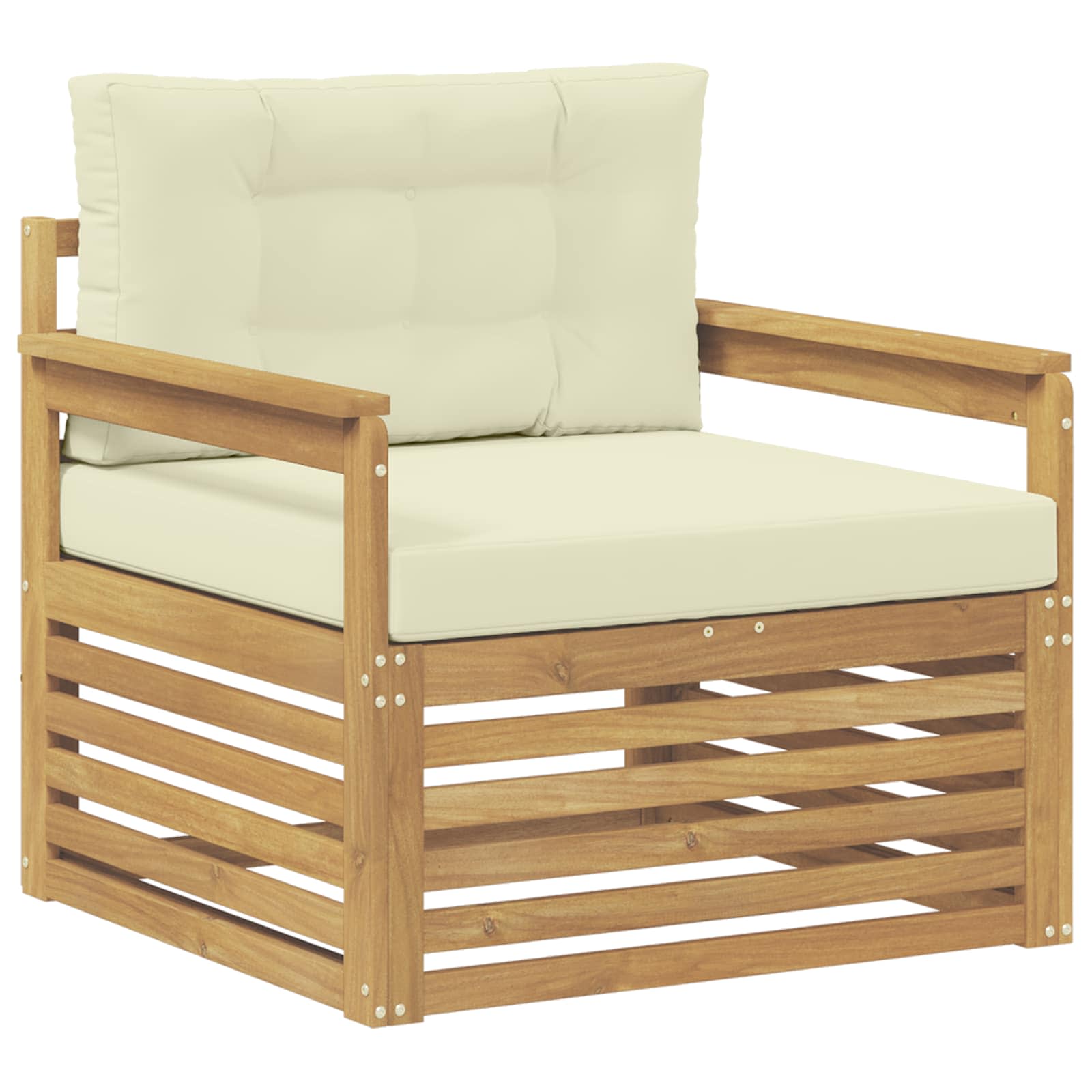 Outdoor-Sofa Polyester Weiß und Creme