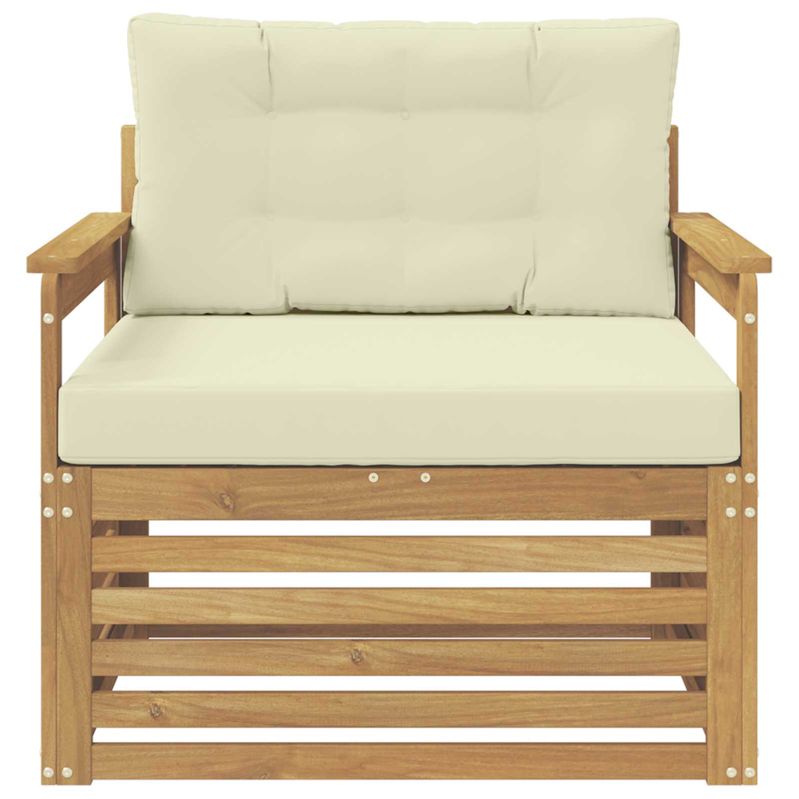 Outdoor-Sofa Polyester Weiß und Creme