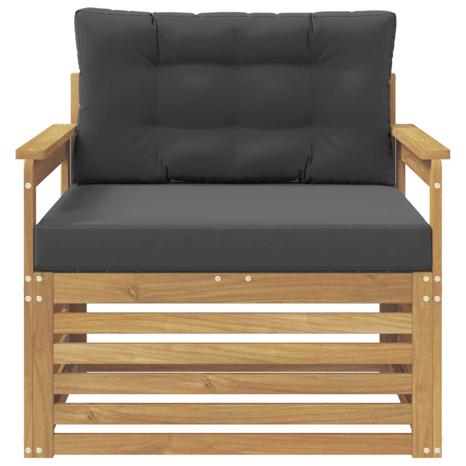 Outdoor-Sofa Polyester Weiß und Anthrazit