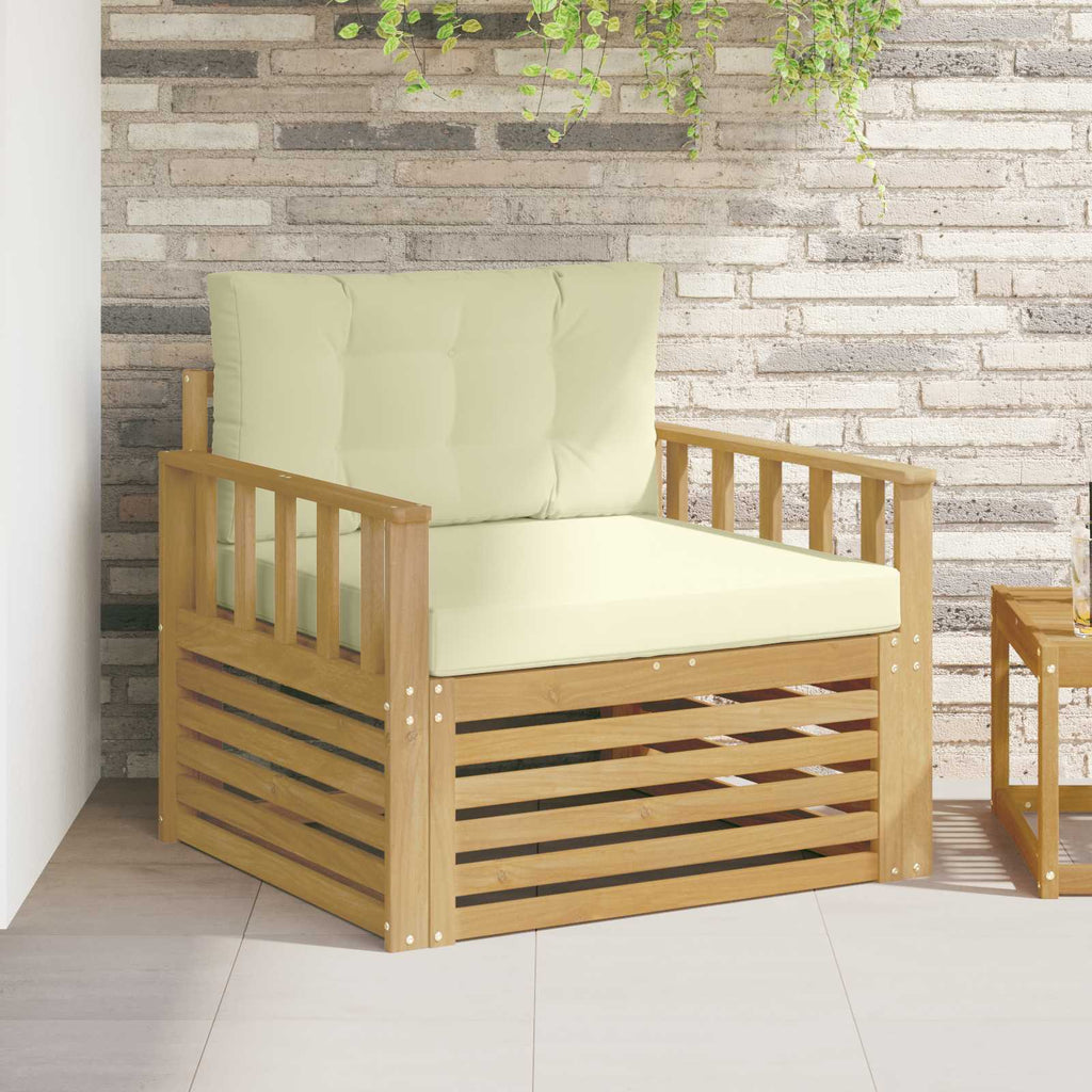 Outdoor-Sofa Polyester Weiß und Creme