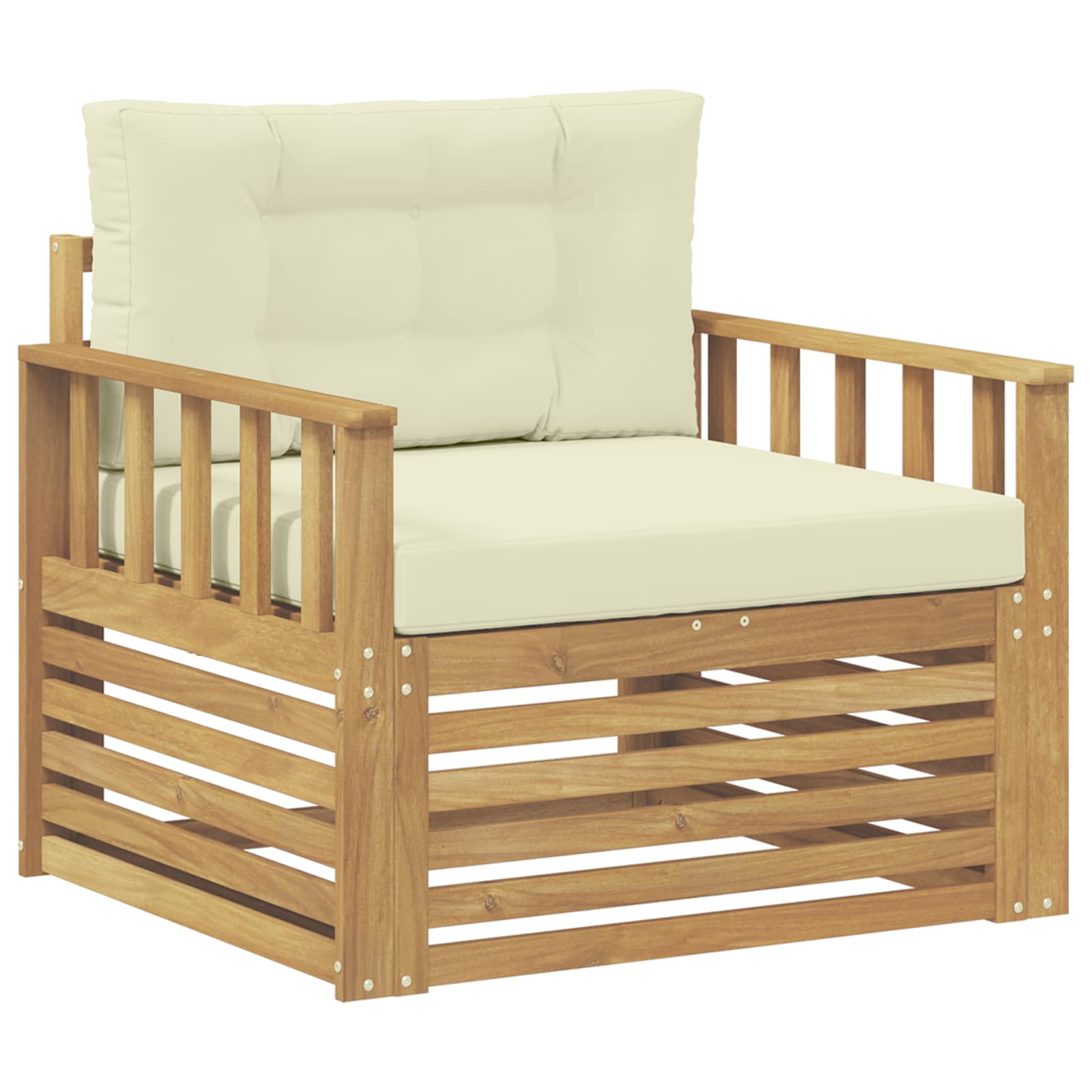 Outdoor-Sofa Polyester Weiß und Creme