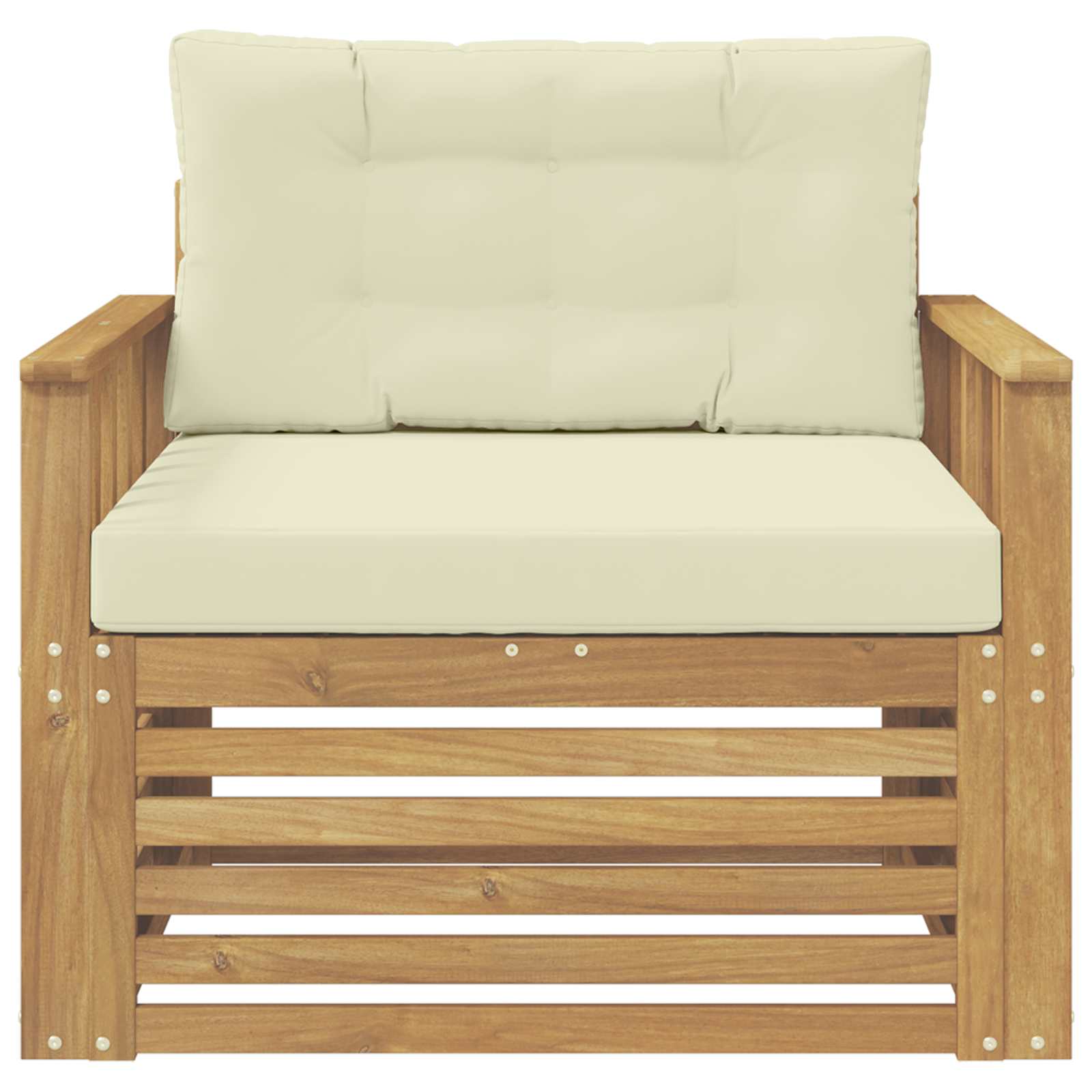 Outdoor-Sofa Polyester Weiß und Creme