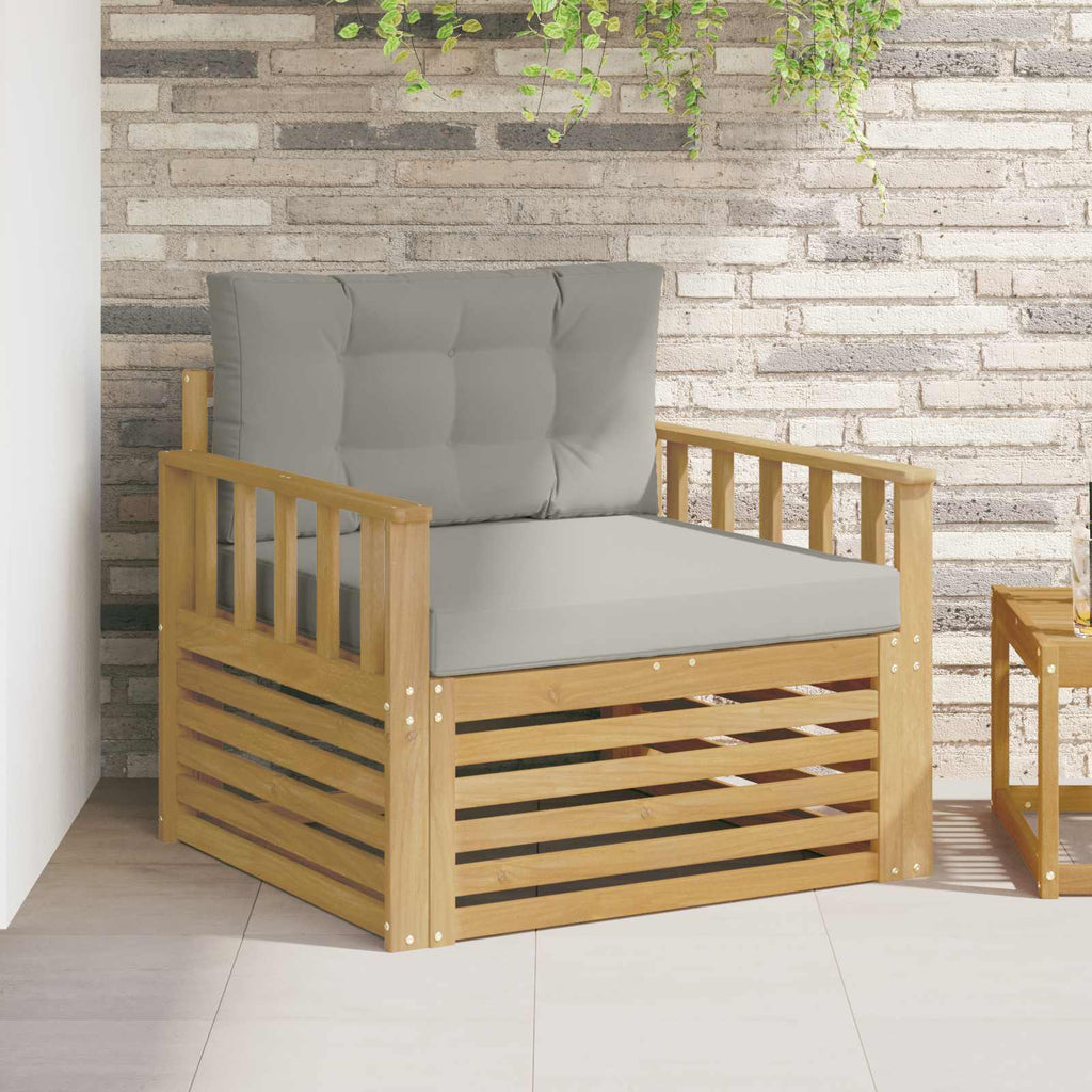Outdoor-Sofa Polyester Weiß und Hellgrau