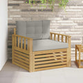 Outdoor-Sofa Polyester Weiß und Hellgrau