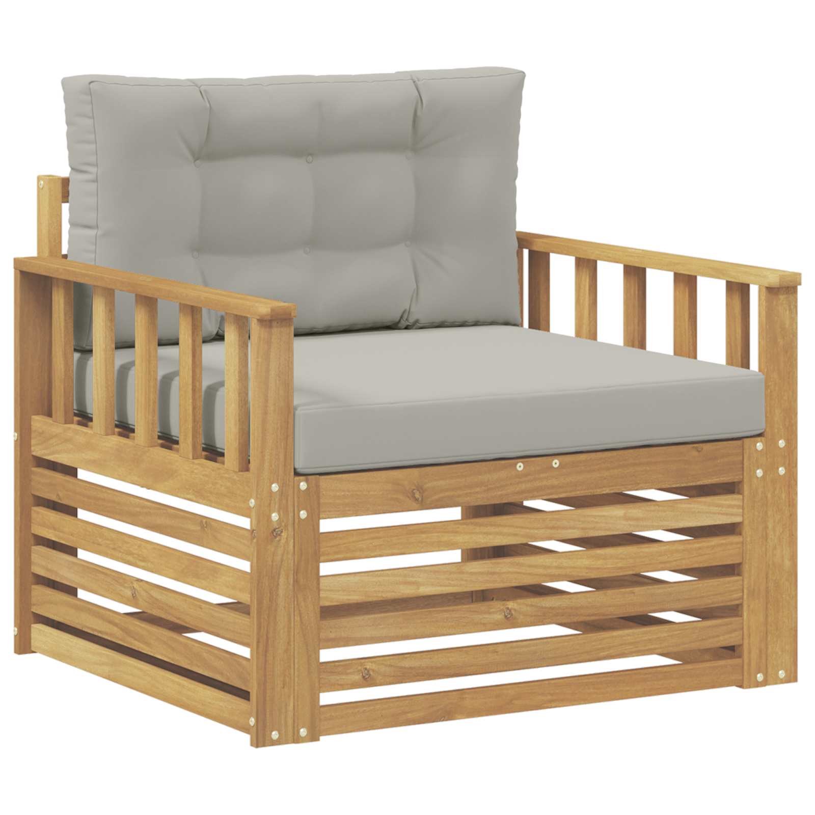 Outdoor-Sofa Polyester Weiß und Hellgrau