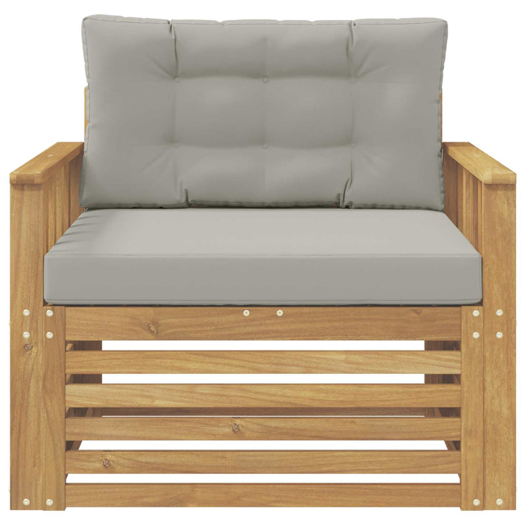 Outdoor-Sofa Polyester Weiß und Hellgrau