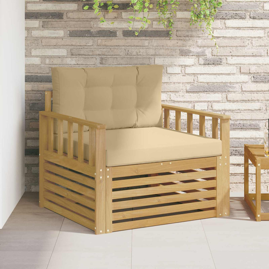 Outdoor-Sofa Polyester Weiß und Beige