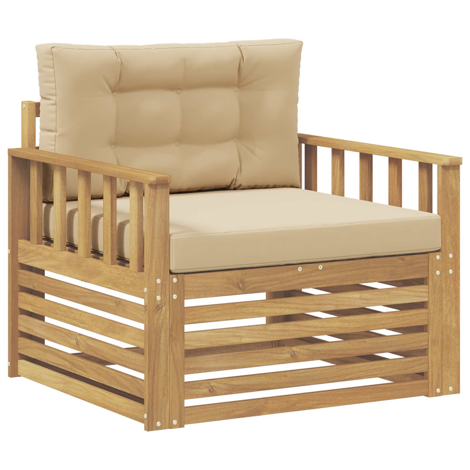 Outdoor-Sofa Polyester Weiß und Beige