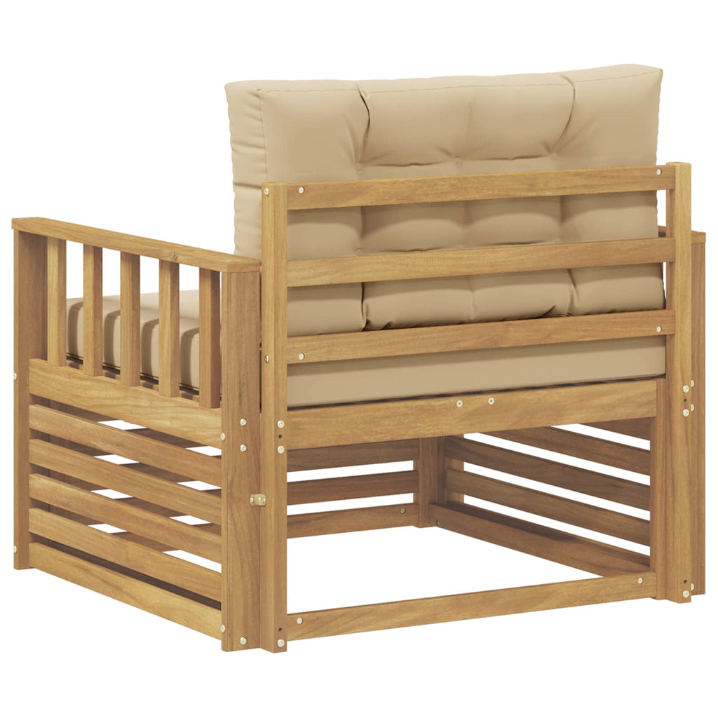 Outdoor-Sofa Polyester Weiß und Beige