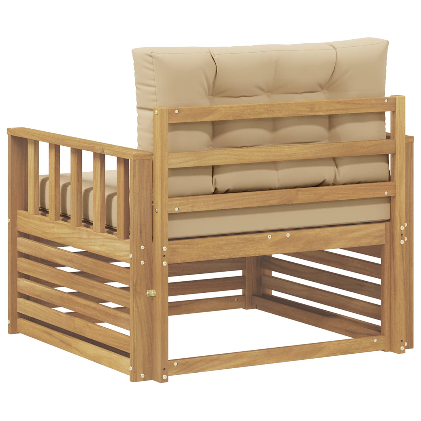 Outdoor-Sofa Polyester Weiß und Beige